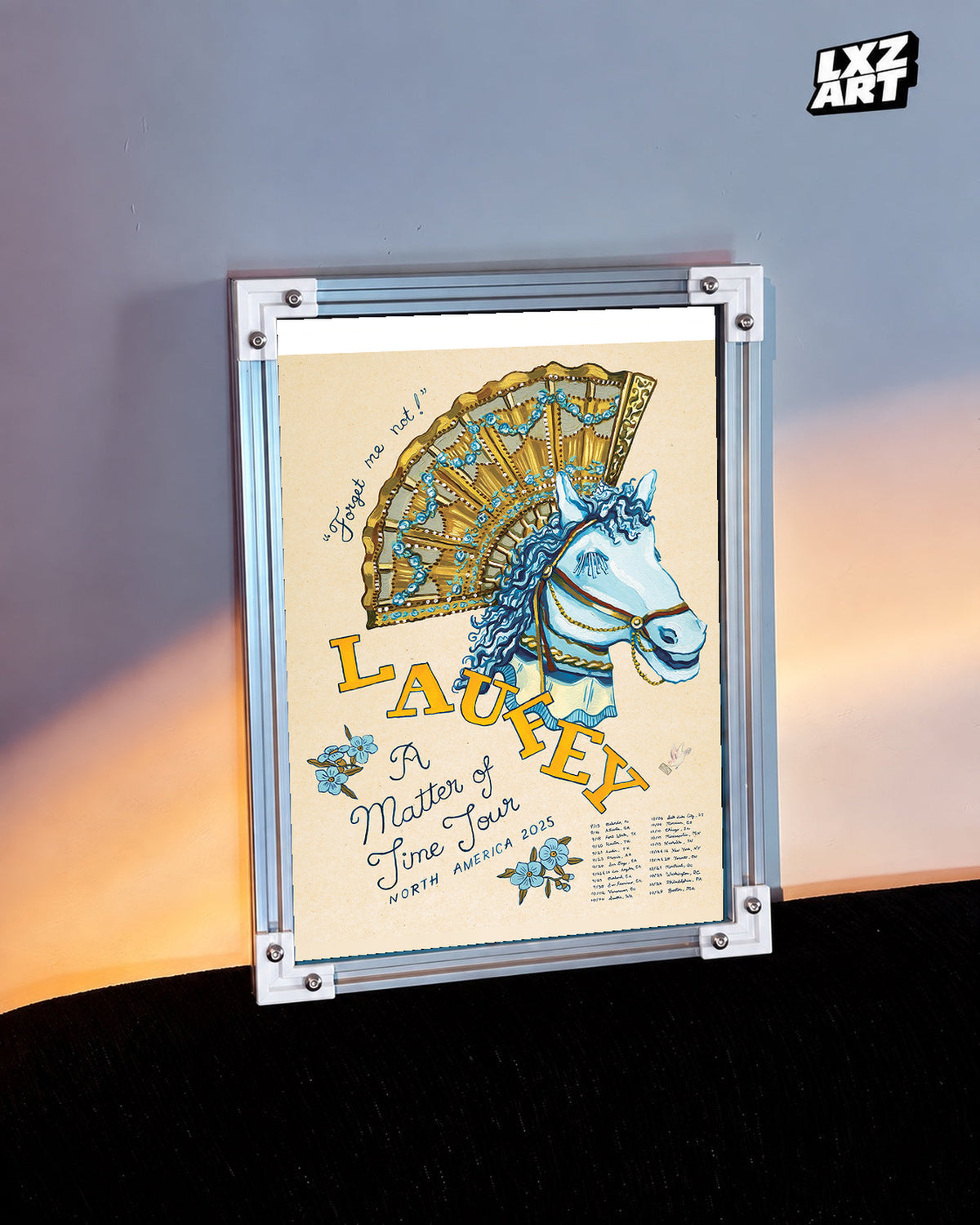 Laufey A Matter of Time North America Carousel Tour Poster | Unframed Music Wall Art — warm-light wall scene; frame for display only