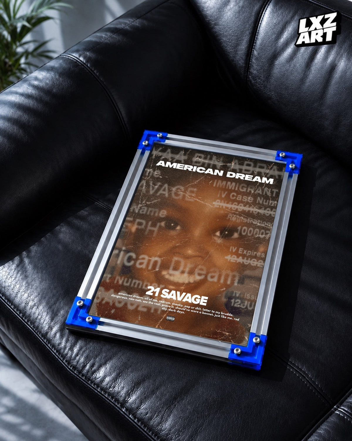 21 Savage American Dream Album Poster | Unframed Bedroom Wall Art — LXZART template 2; frame not included