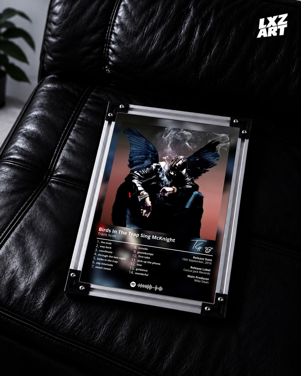Travis Scott Birds In The Trap Sing McKnight Tracklist Poster | Unframed Bedroom Wall Art — LXZART display 2; frame not included