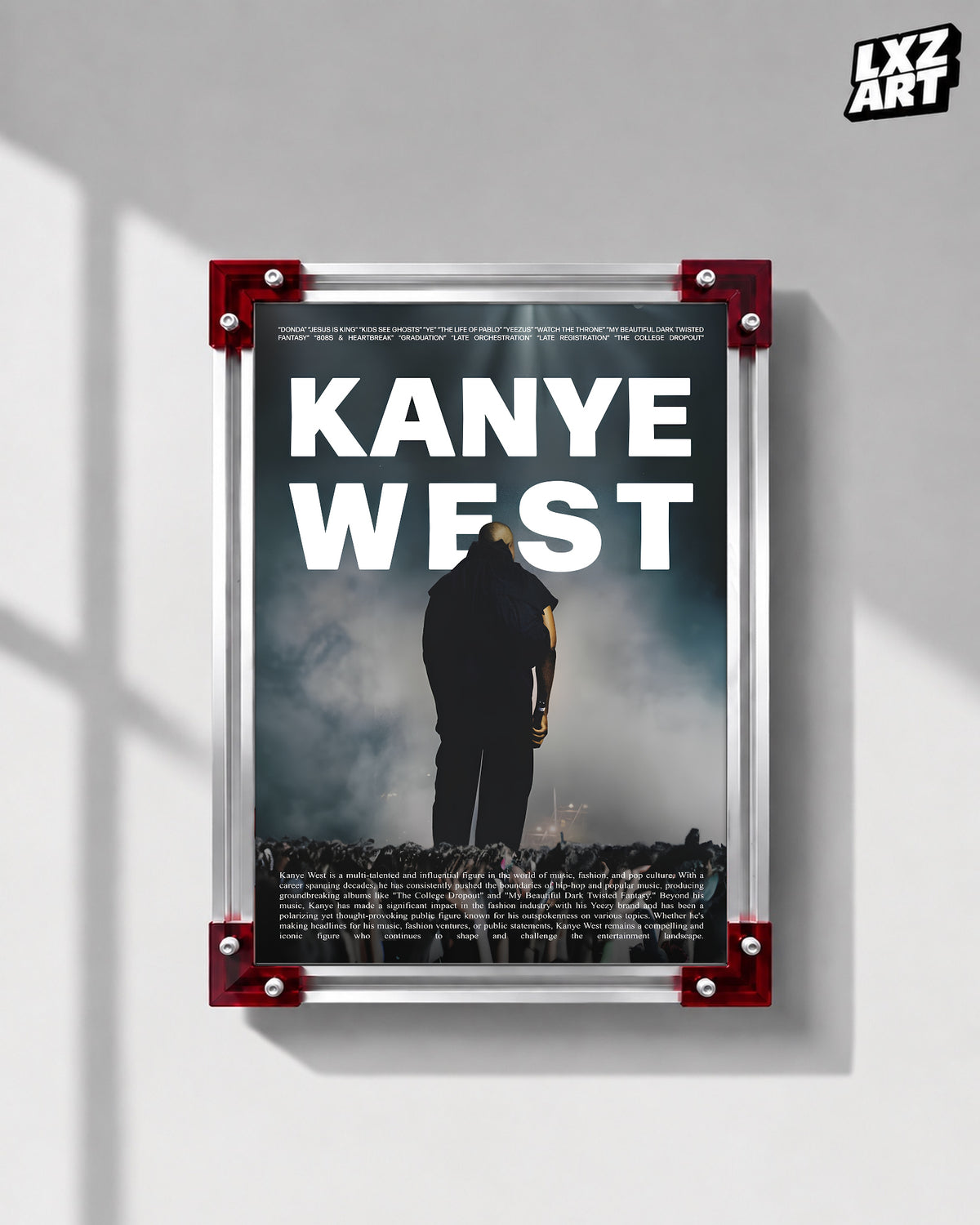 Kanye West Portrait Performance Poster | Unframed Bedroom Wall Art — LXZART display 1; frame not included