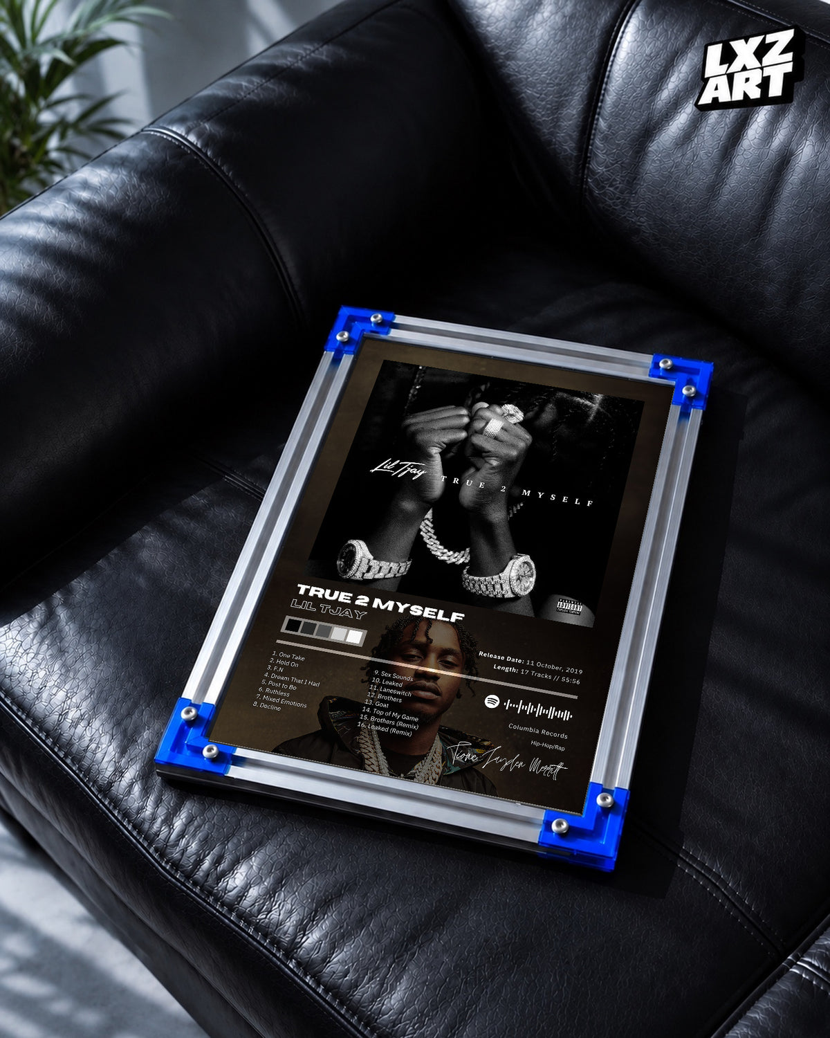 Lil Tjay True 2 Myself Tracklist Poster | Unframed Bedroom Wall Art — LXZART display 2; frame not included