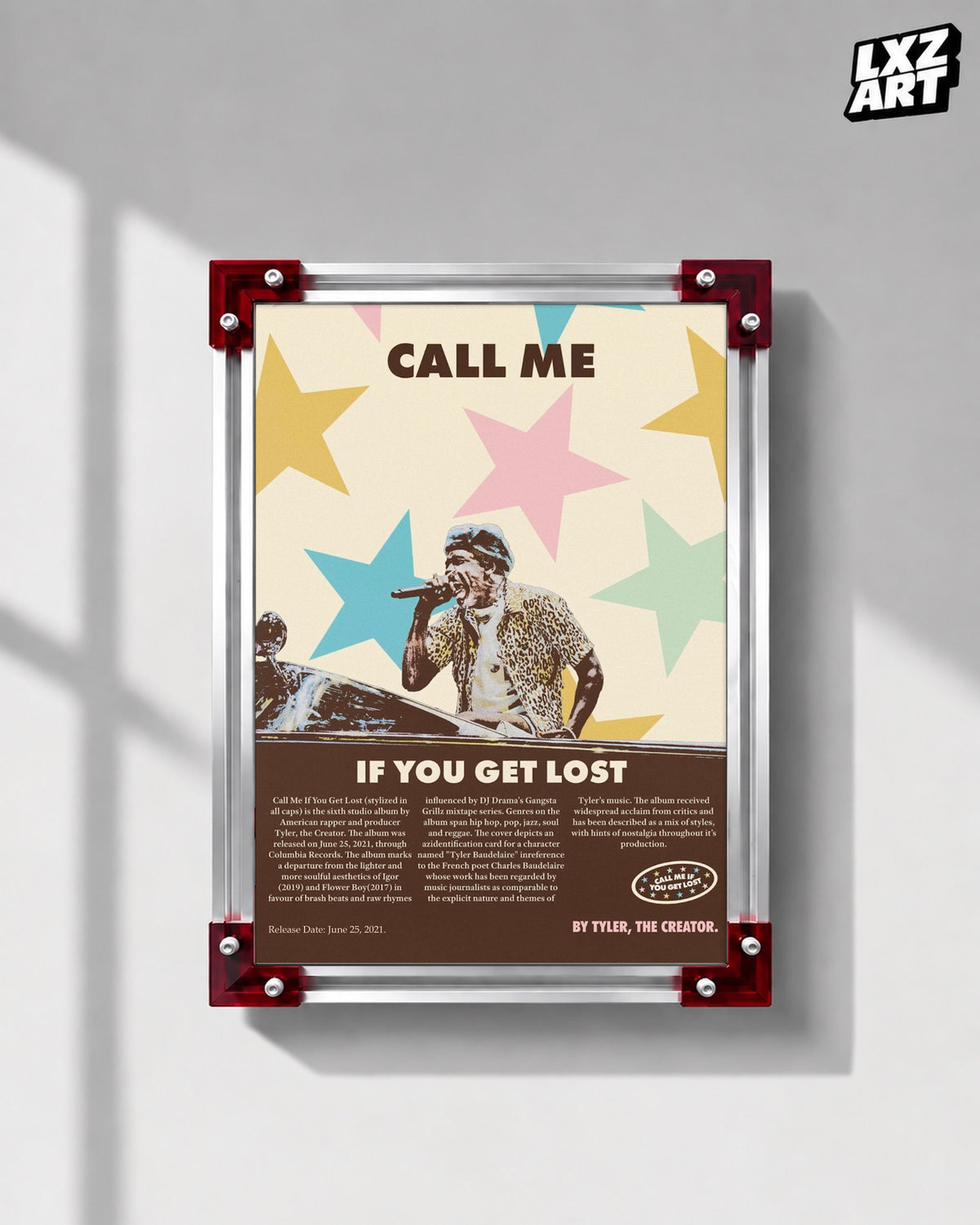 Tyler The Creator Call Me If You Get Lost Poster | Unframed Bedroom Wall Art — LXZART display 1; frame not included