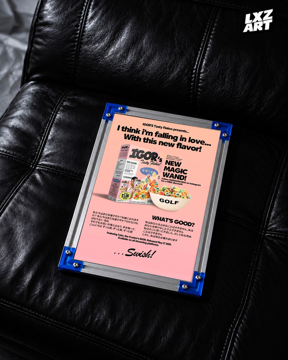 Tyler The Creator IGOR Tasty Flakes Poster | Unframed Bedroom Wall Art — LXZART display 2; frame not included