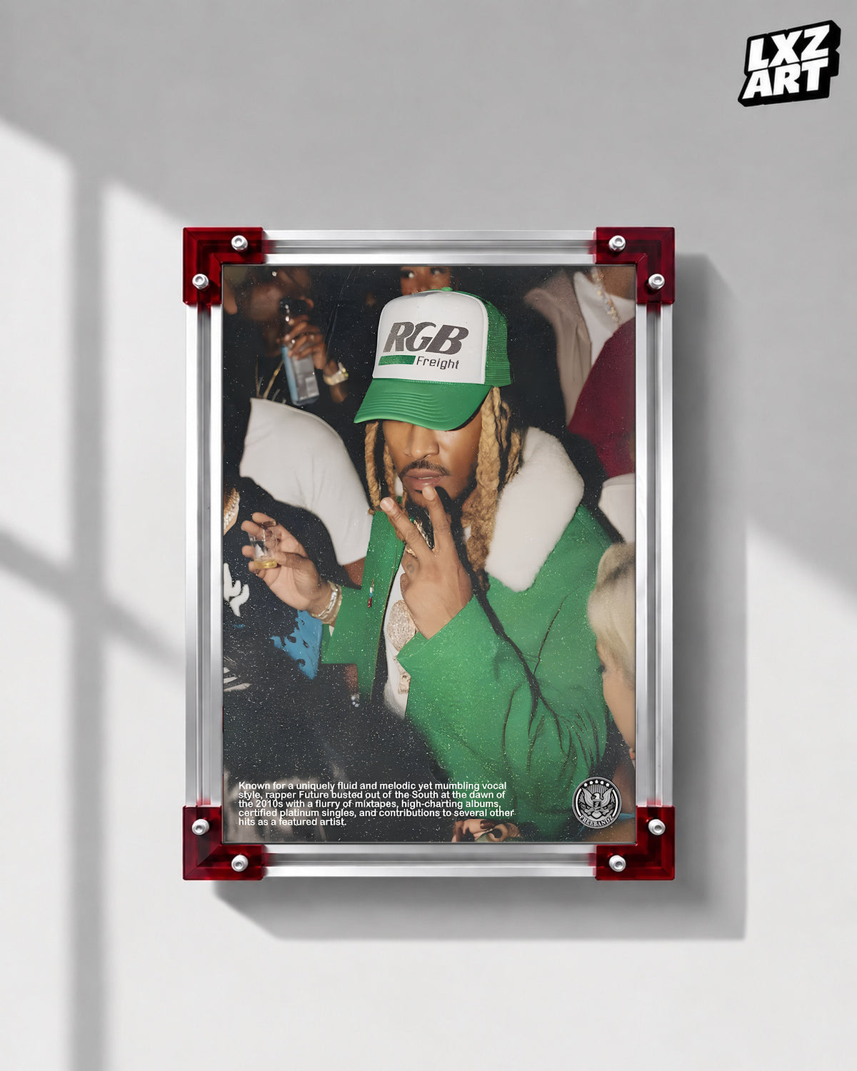 Future Green Streetwear Portrait Poster | Unframed Hip Hop Wall Art — LXZART display 1; frame not included