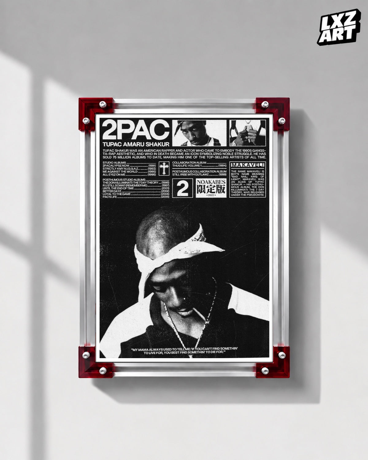 2Pac Collage Poster | Unframed Bedroom Wall Art — LXZART display 1; frame not included