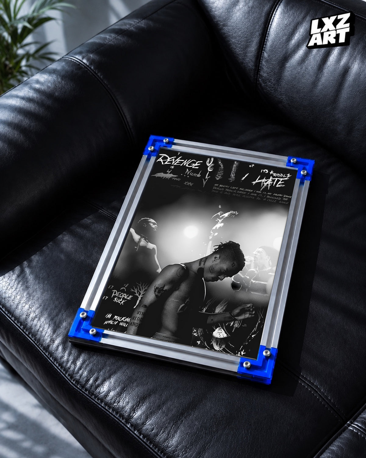 XXXTENTACION Revenge Collage Poster | Unframed Bedroom Wall Art — LXZART display 2; frame not included