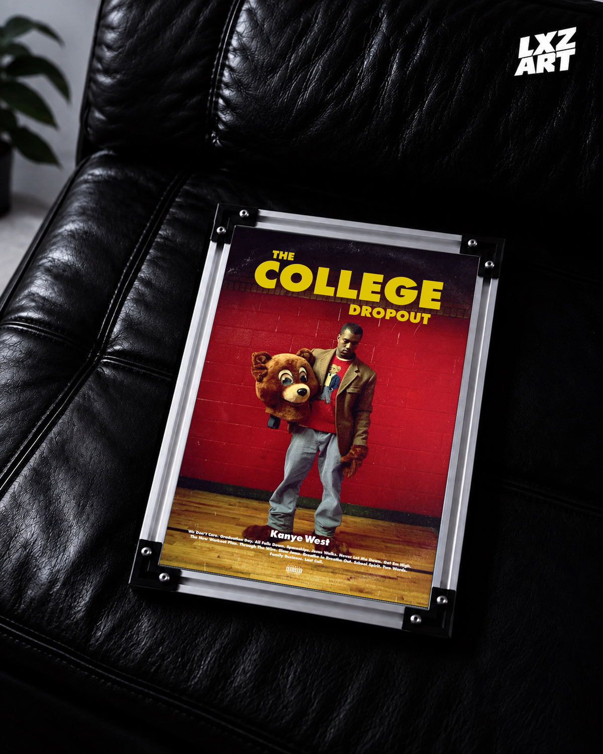 Kanye West The College Dropout Album Poster | Unframed Bedroom Wall Art — LXZART display 2; frame not included