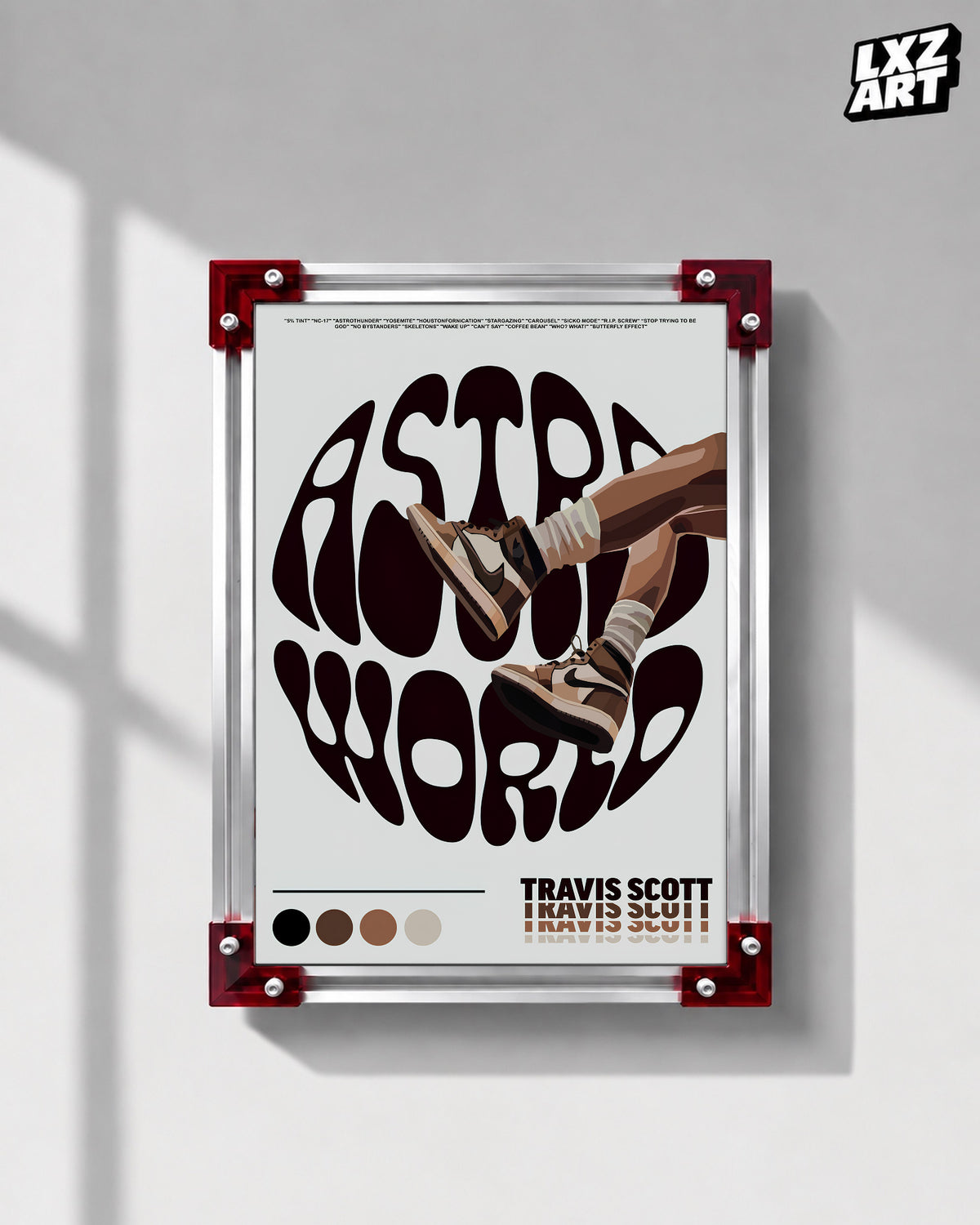 Travis Scott Astroworld Sneaker Poster | Unframed Bedroom Wall Art — LXZART display 1; frame not included