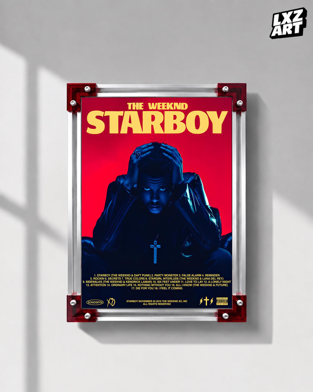 The Weeknd Starboy Cover-Style Poster | Unframed Bedroom Wall Art — LXZART display 1; frame not included
