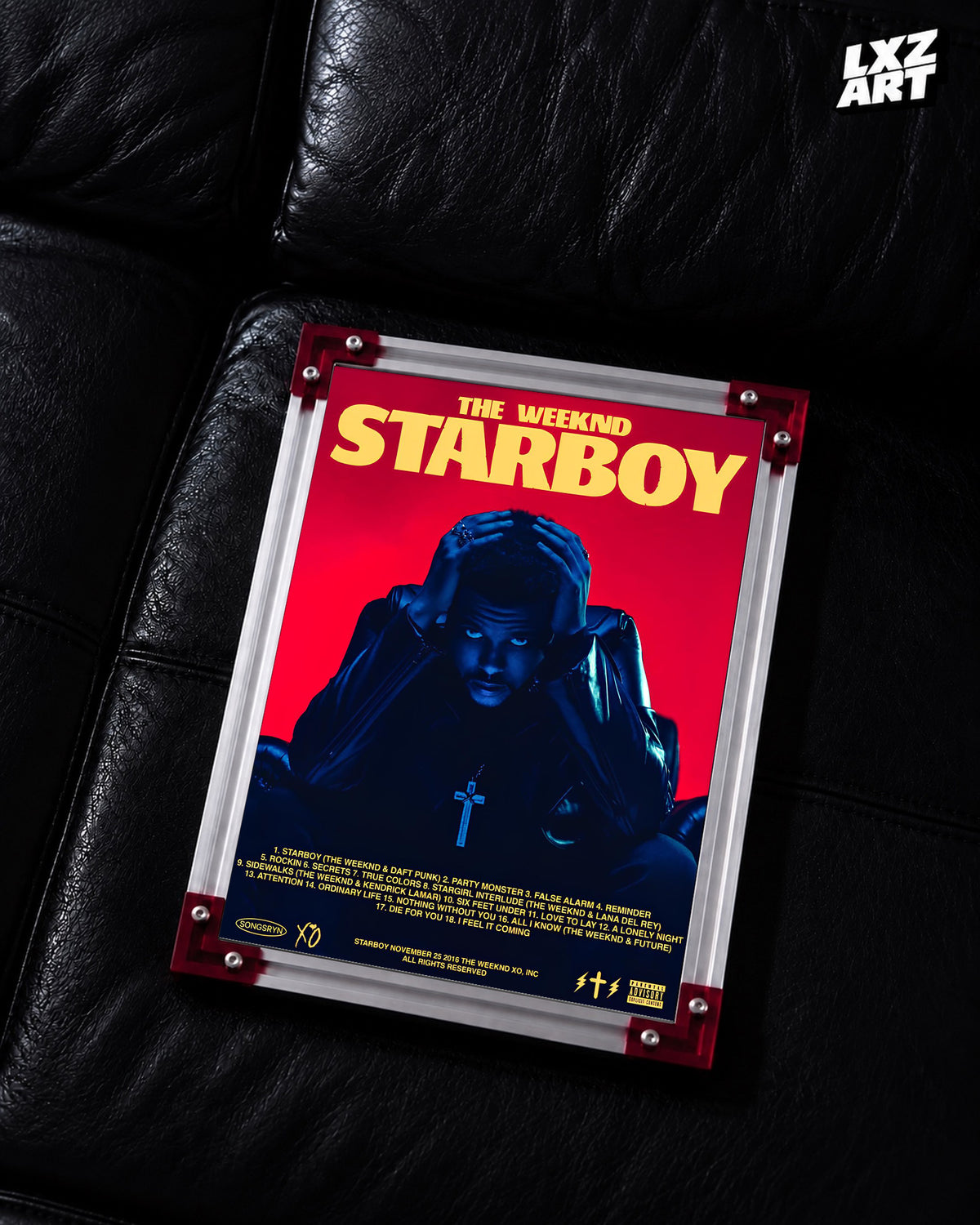 The Weeknd Starboy Cover-Style Poster | Unframed Bedroom Wall Art — LXZART display 2; frame not included