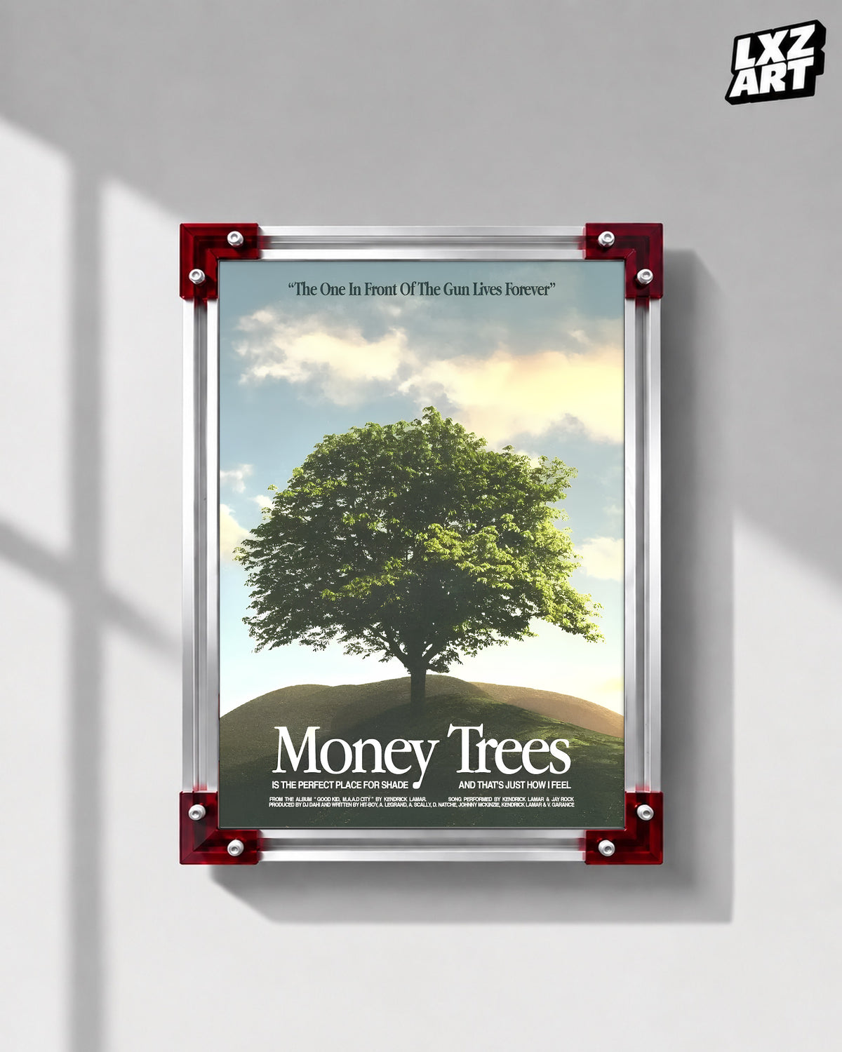 Kendrick Lamar Money Trees Poster | Unframed Hip Hop Wall Art — LXZART display 1; frame not included