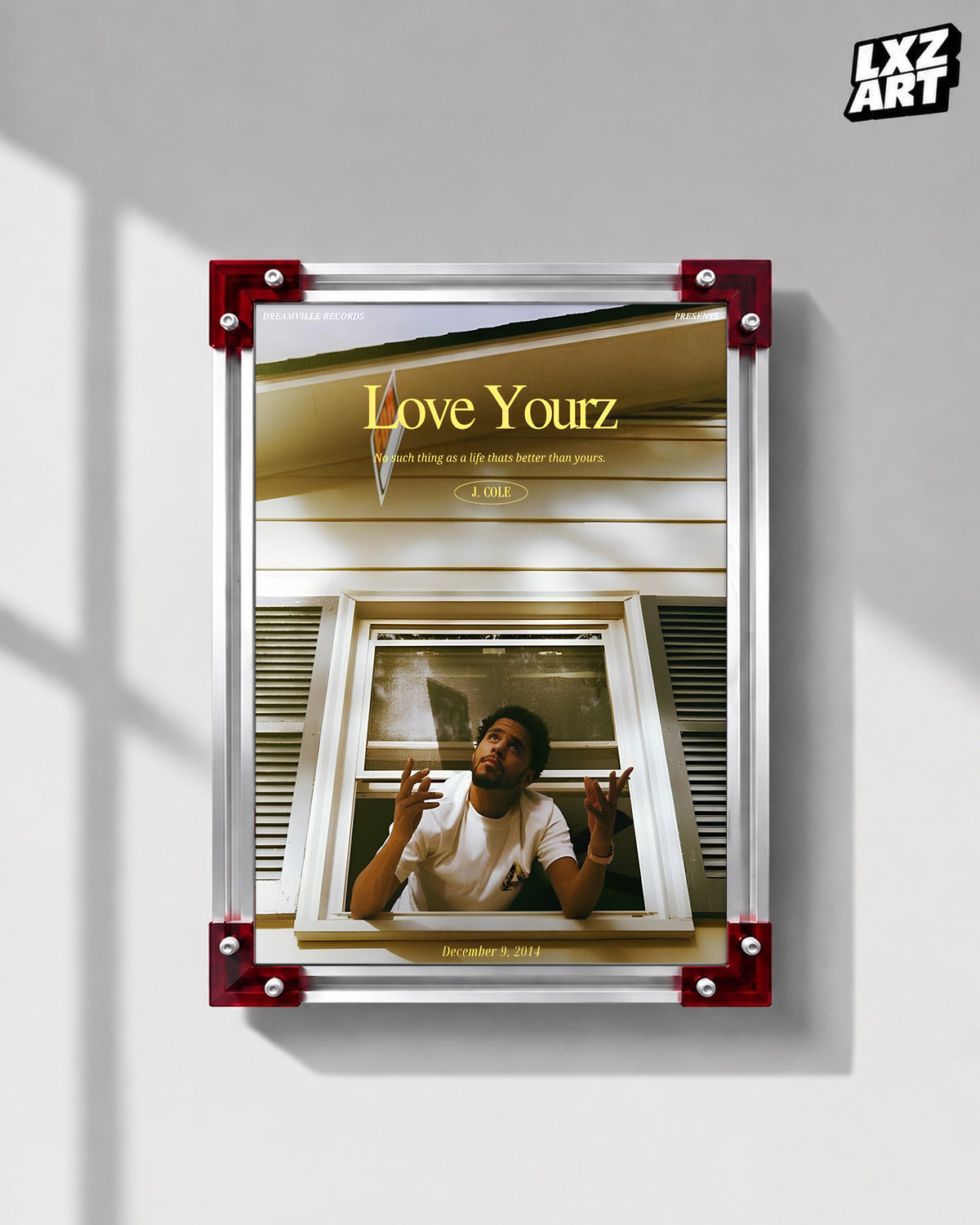 J. Cole 'Love Yourz' Poster — LXZART display 1; frame not included