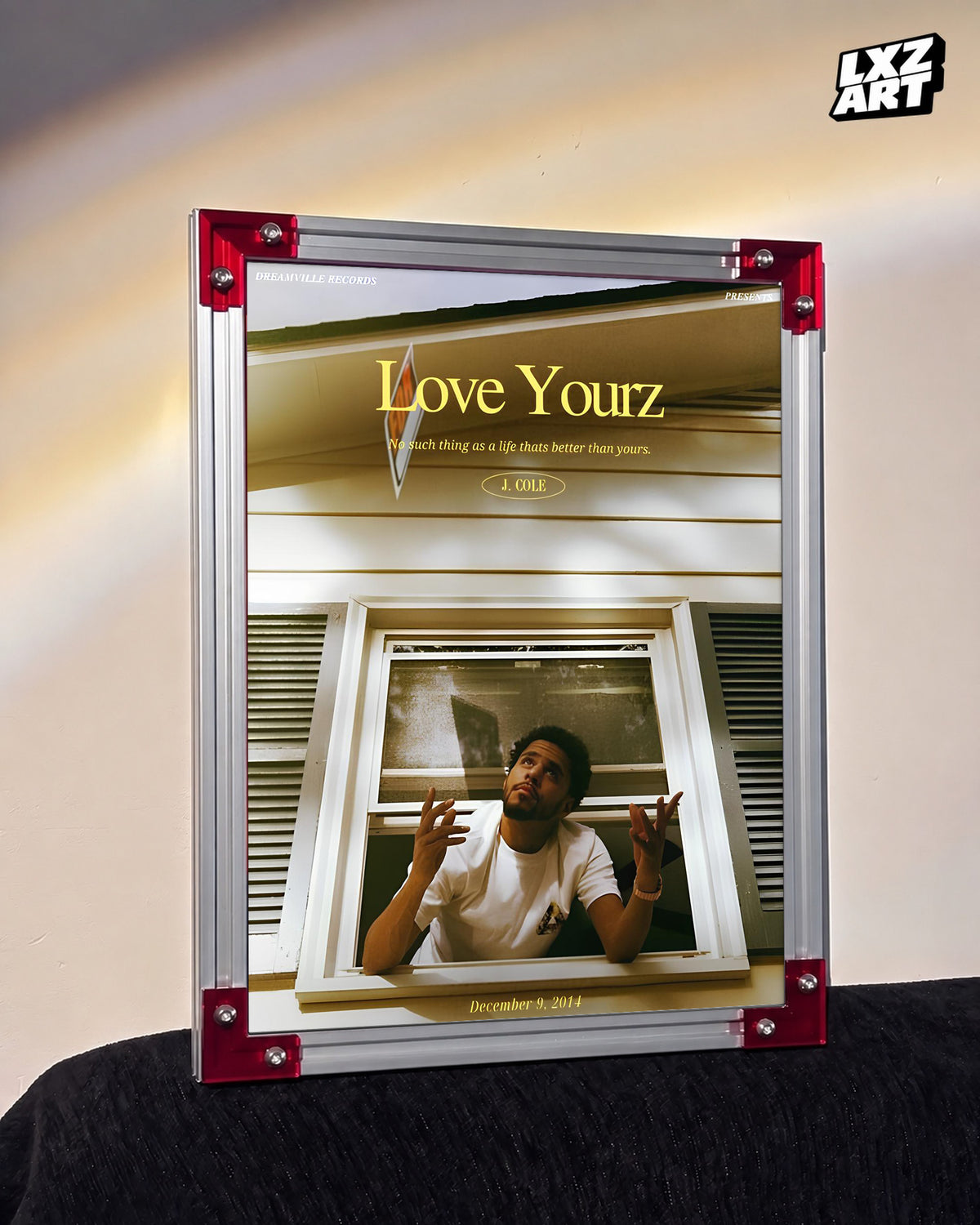 J. Cole 'Love Yourz' Poster — LXZART display 3; frame not included