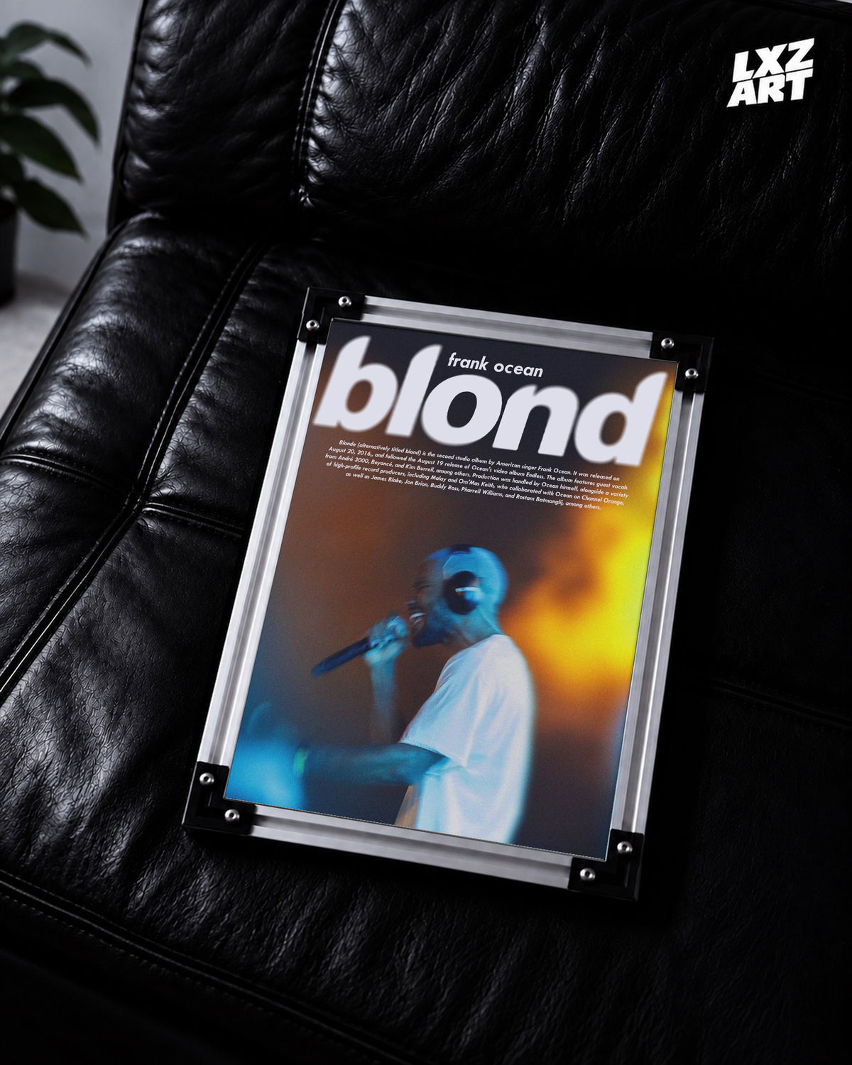 Frank Ocean Blonde Poster | Unframed Bedroom Wall Art — LXZART display 2; frame not included
