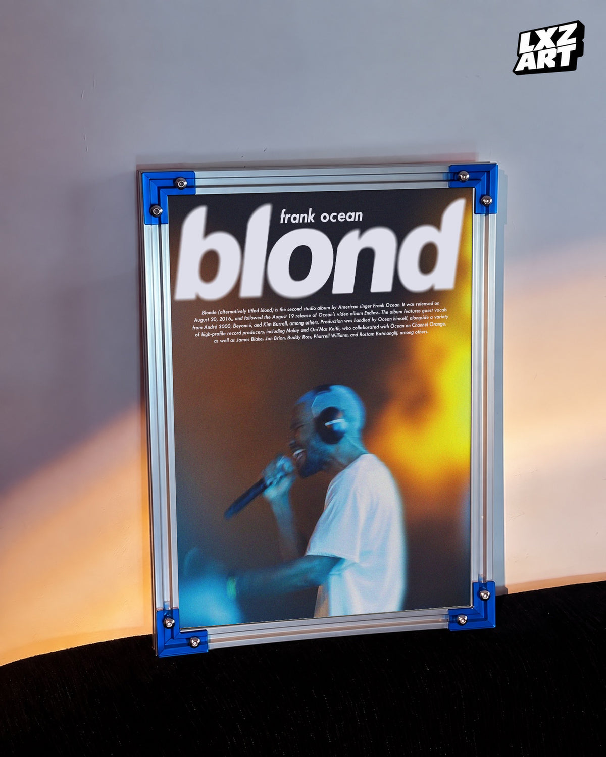 Frank Ocean Blonde Poster | Unframed Bedroom Wall Art — LXZART display 3; frame not included
