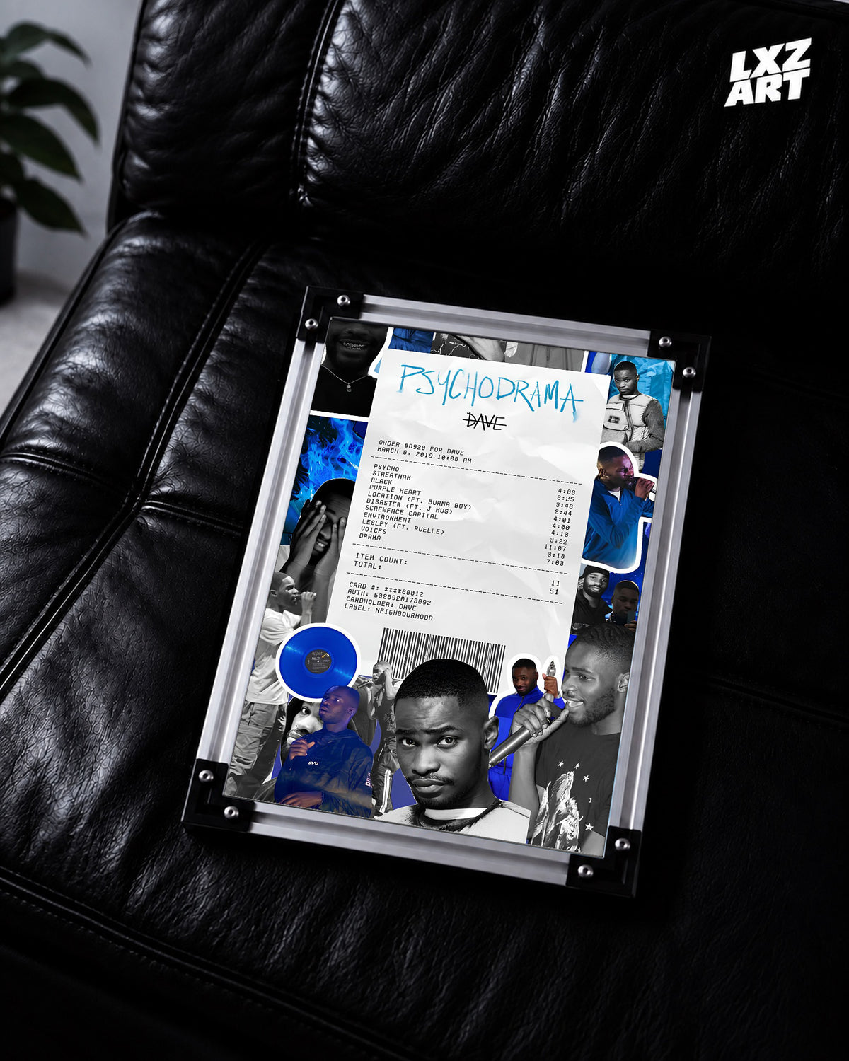 Dave Psychodrama Tracklist Collage Poster | Unframed UK Rap Wall Art — LXZART display 2; frame not included