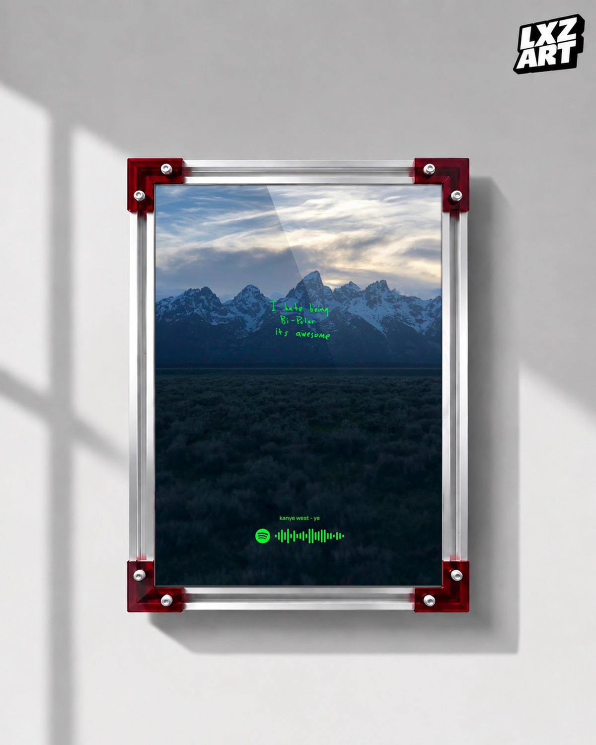 Kanye West Ye Mountain Album Poster | Unframed Wall Art — LXZART display 1; frame not included