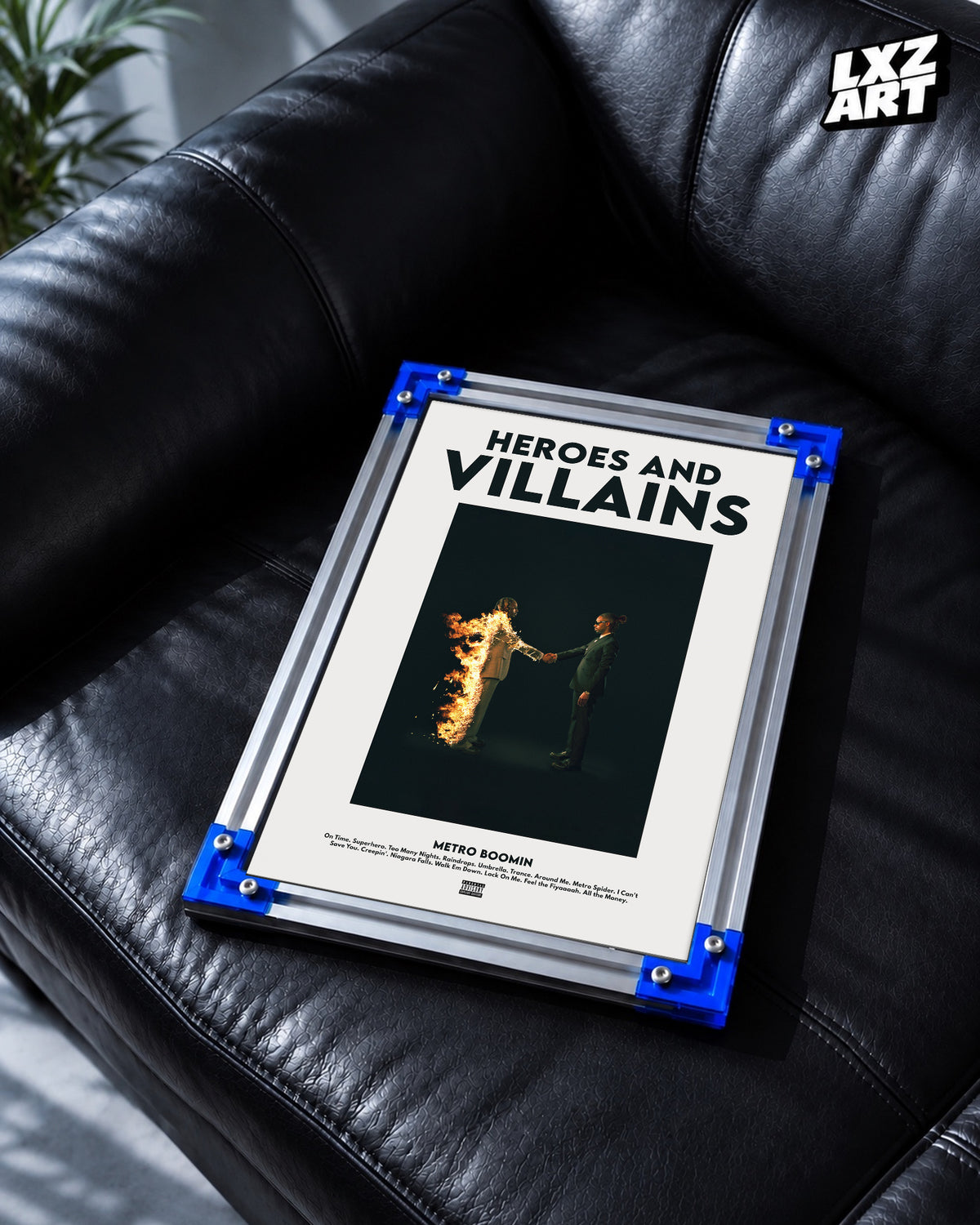 Metro Boomin Heroes & Villains Poster | Unframed Bedroom Wall Art — LXZART display 2; frame not included