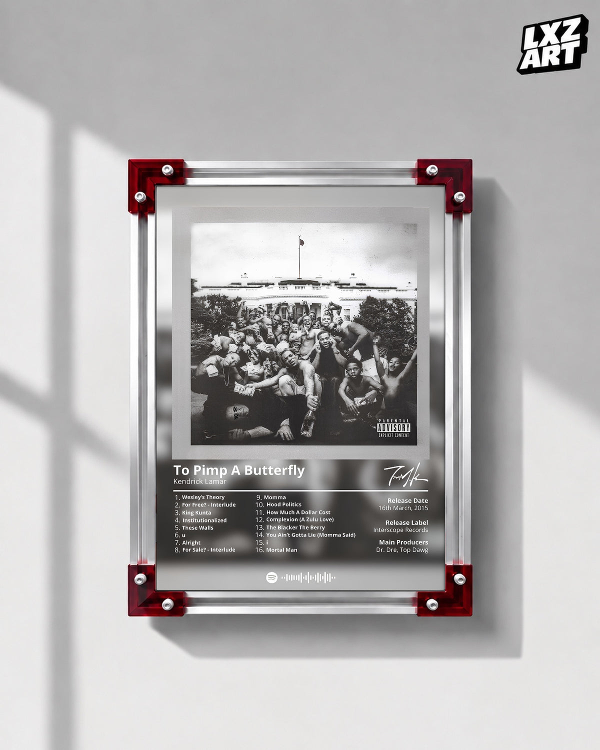 Kendrick Lamar To Pimp a Butterfly Poster | Unframed Hip Hop Wall Art — LXZART display 1; frame not included