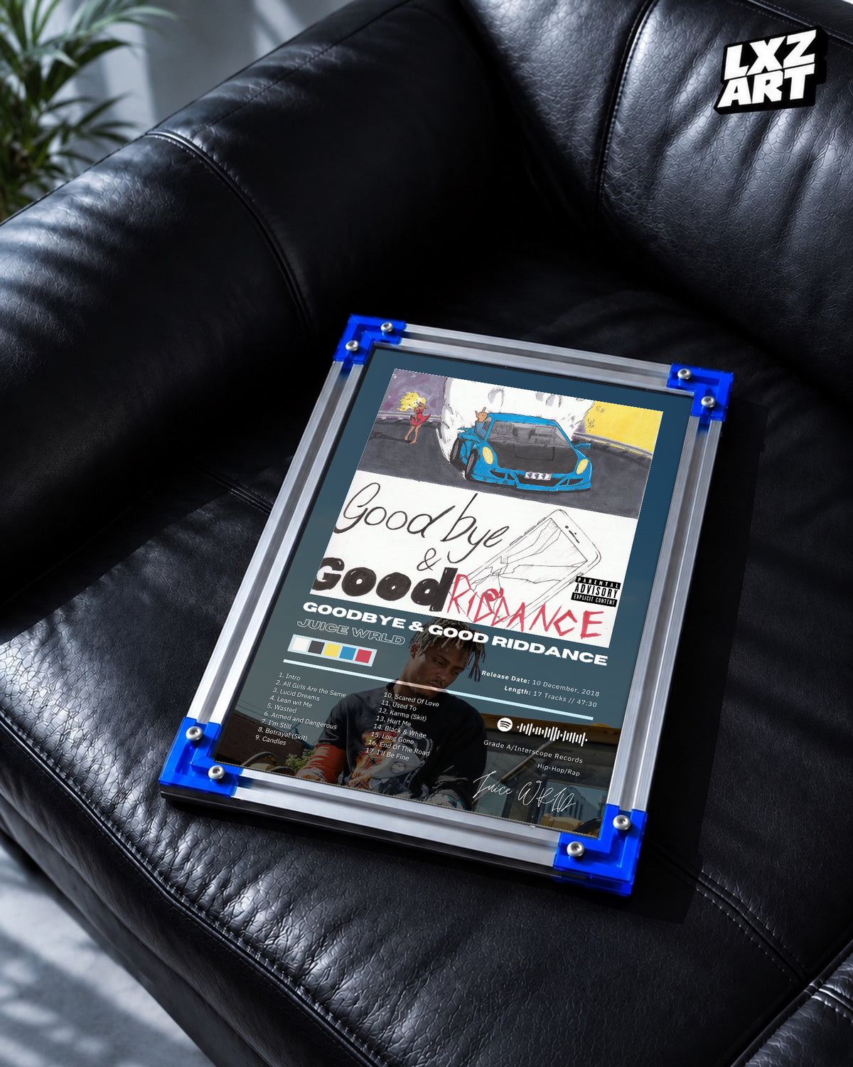 Juice WRLD Goodbye & Good Riddance Album Poster | Unframed Bedroom Wall Art — LXZART display 2; frame not included