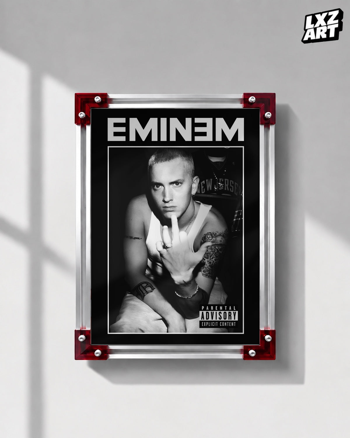 Eminem Black and White Portrait Poster | Unframed Bedroom Wall Art — LXZART display 1; frame not included