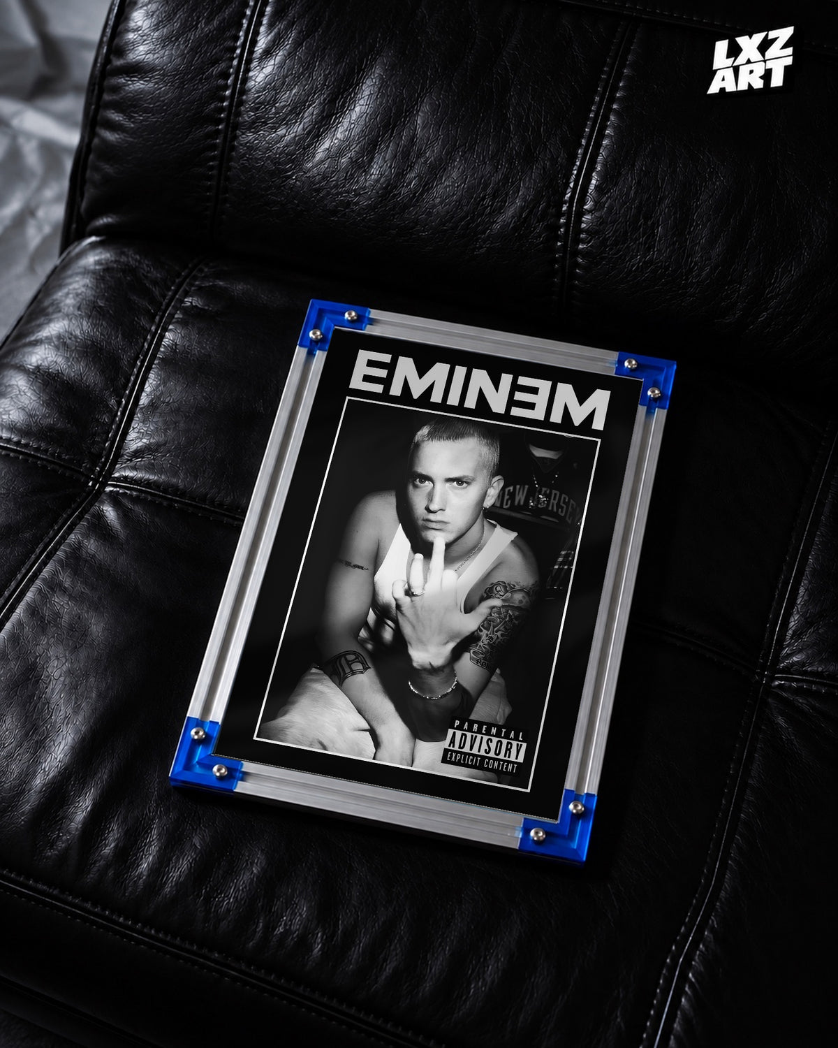Eminem Black and White Portrait Poster | Unframed Bedroom Wall Art — LXZART display 2; frame not included