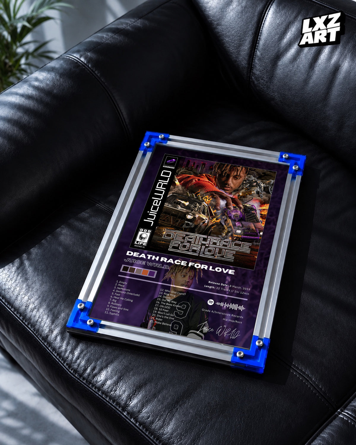 Juice WRLD Death Race for Love Album Poster | Unframed Bedroom Wall Art — LXZART display 2; frame not included