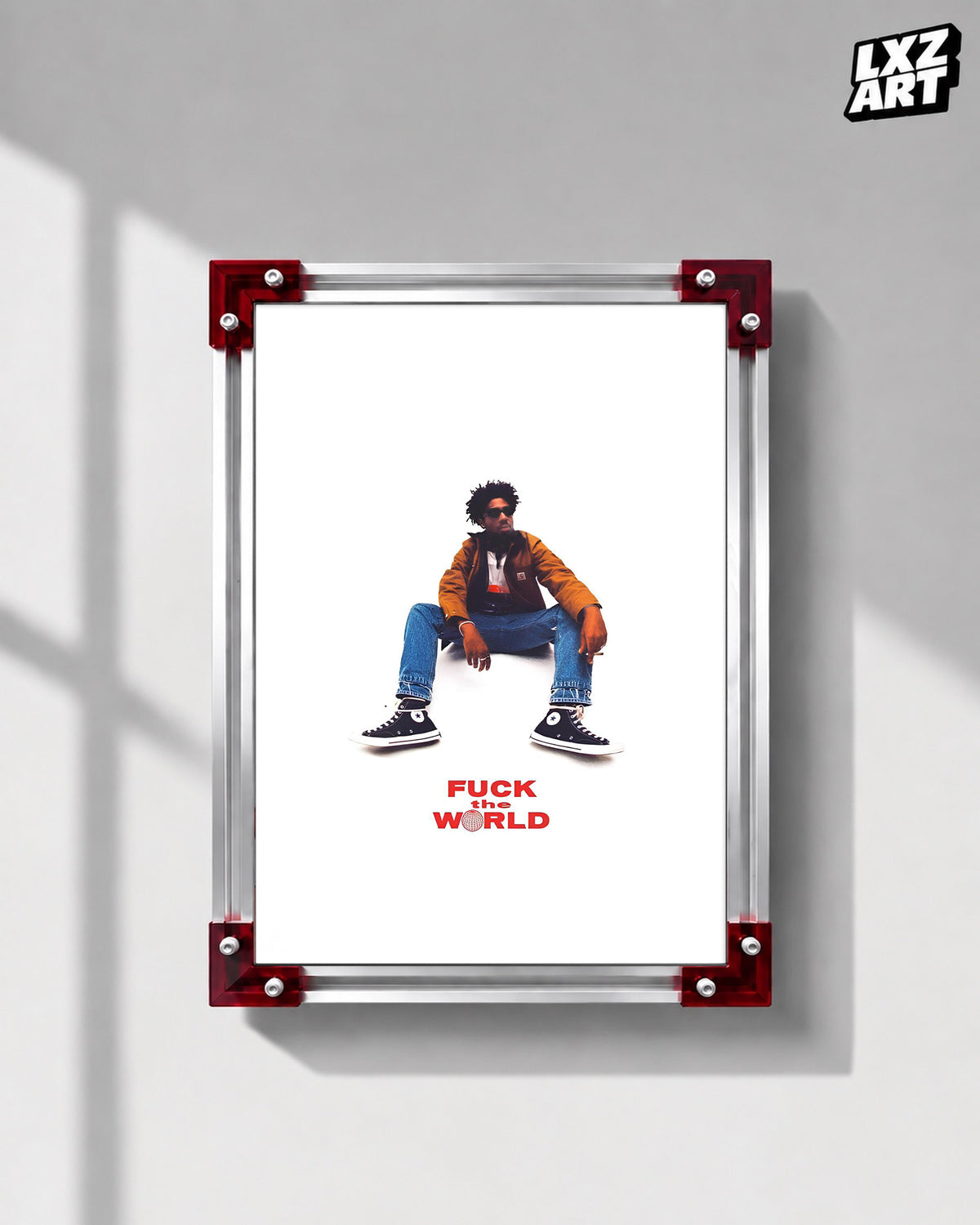 Brent Faiyaz Fuck the World Poster | Unframed Bedroom Wall Art — LXZART display 1; frame not included