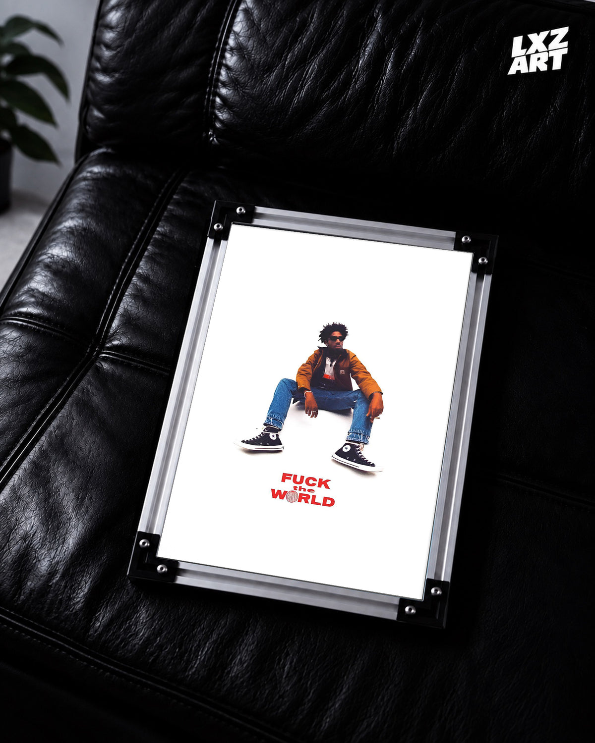 Brent Faiyaz Fuck the World Poster | Unframed Bedroom Wall Art — LXZART display 2; frame not included