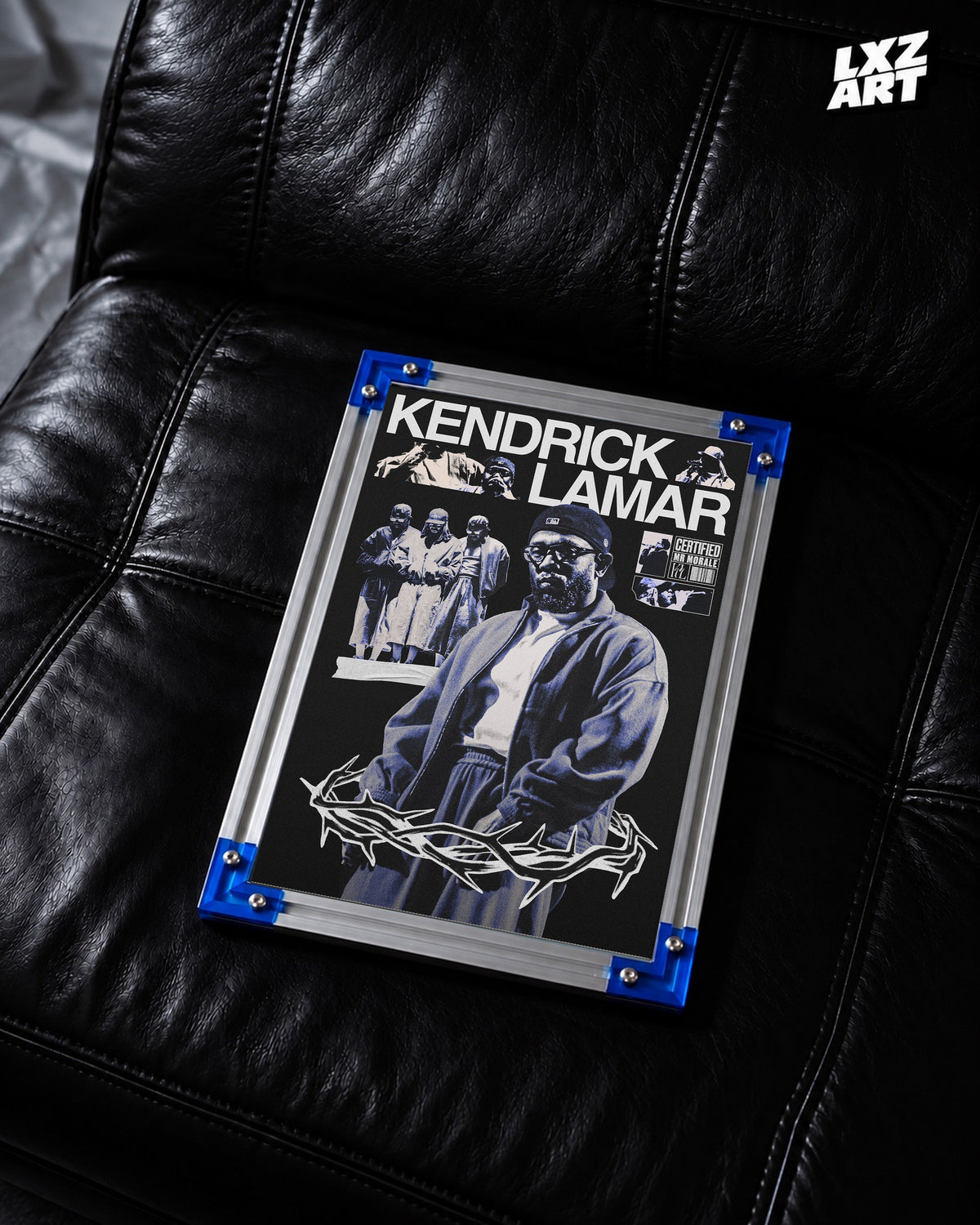 Kendrick Lamar Artist Collage Poster | Unframed Hip Hop Wall Art — LXZART display 2; frame not included