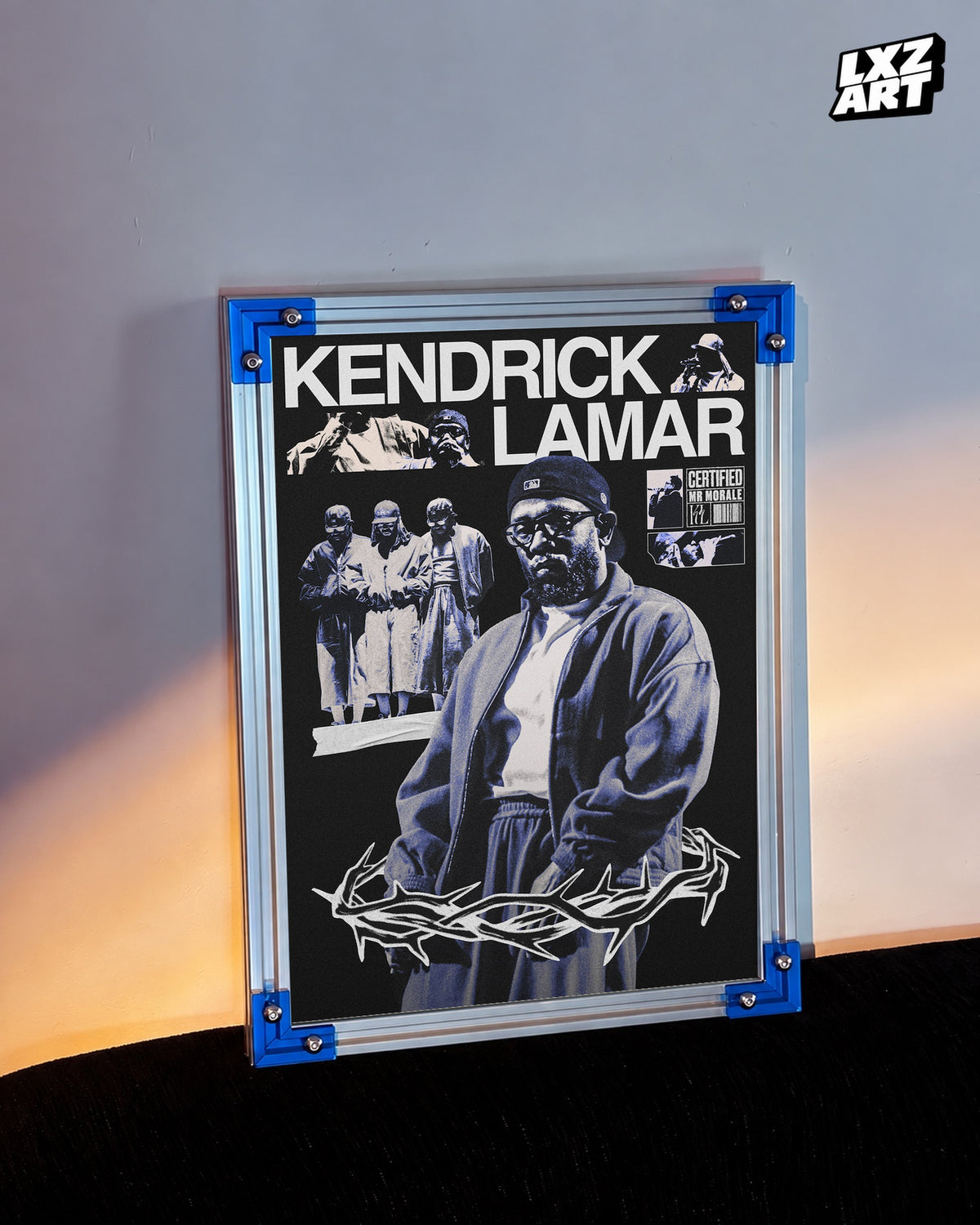 Kendrick Lamar Artist Collage Poster | Unframed Hip Hop Wall Art — LXZART display 3; frame not included