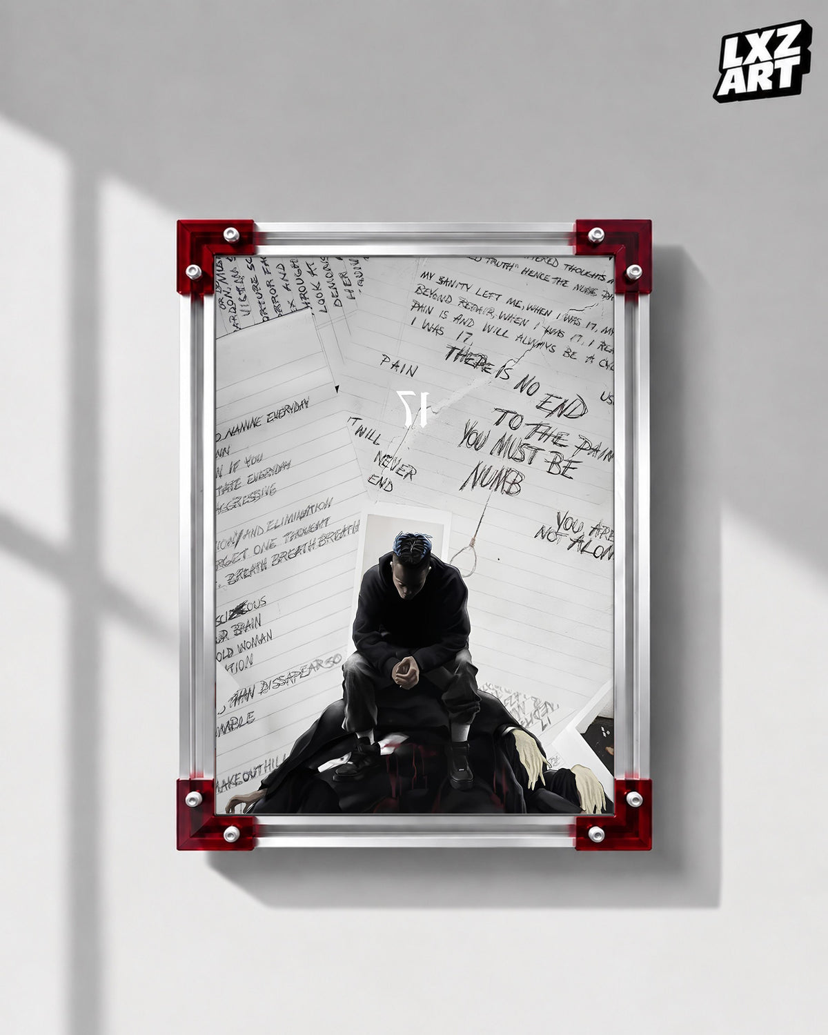 XXXTENTACION 17 Notes Poster | Unframed Bedroom Wall Art — LXZART display 1; frame not included