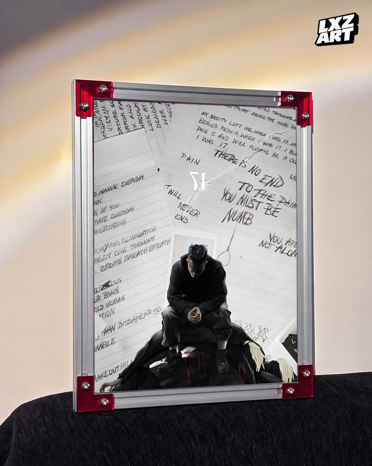 XXXTENTACION 17 Notes Poster | Unframed Bedroom Wall Art — LXZART display 3; frame not included