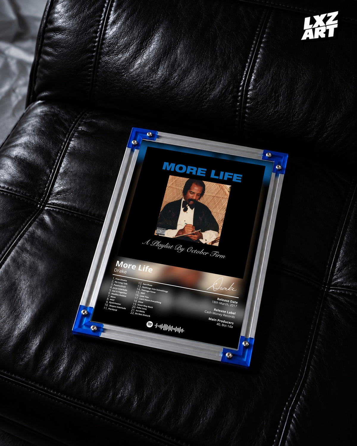 Drake More Life Album Poster | Unframed Music Wall Art — LXZART display 2; frame not included
