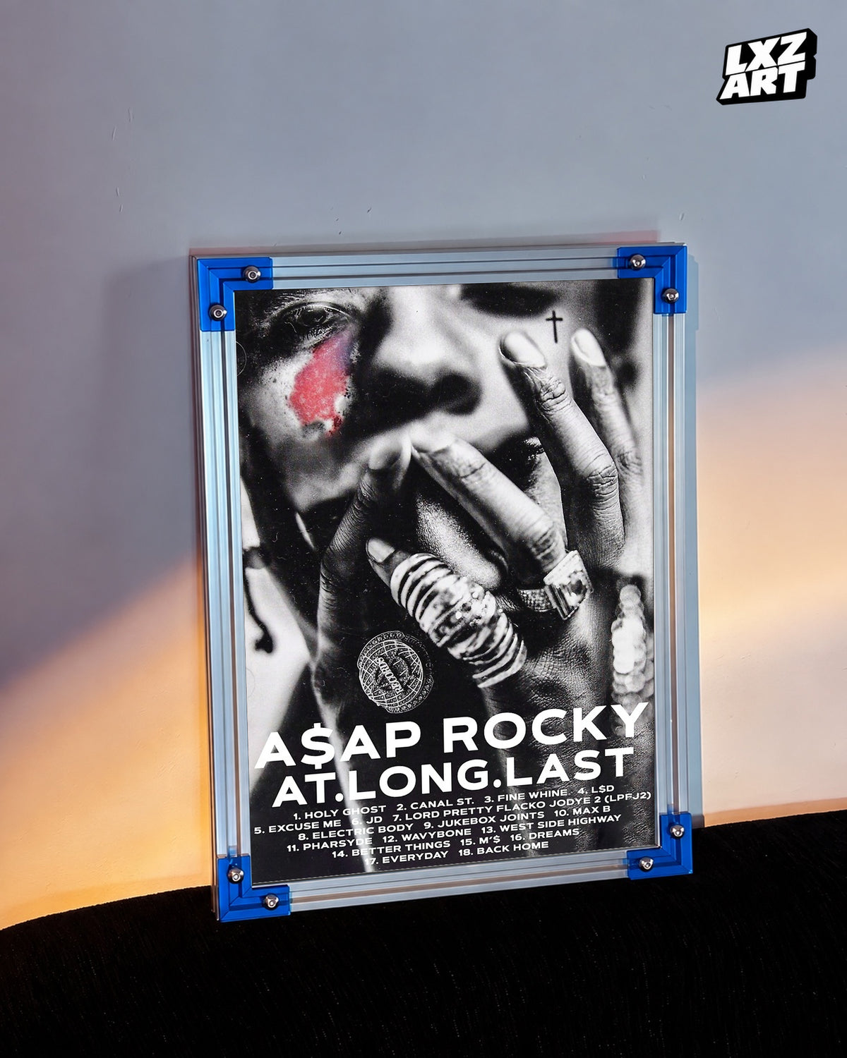 A$AP Rocky AT.LONG.LAST.A$AP Tracklist Poster | Unframed Hip Hop Wall Art — LXZART display 3; frame not included