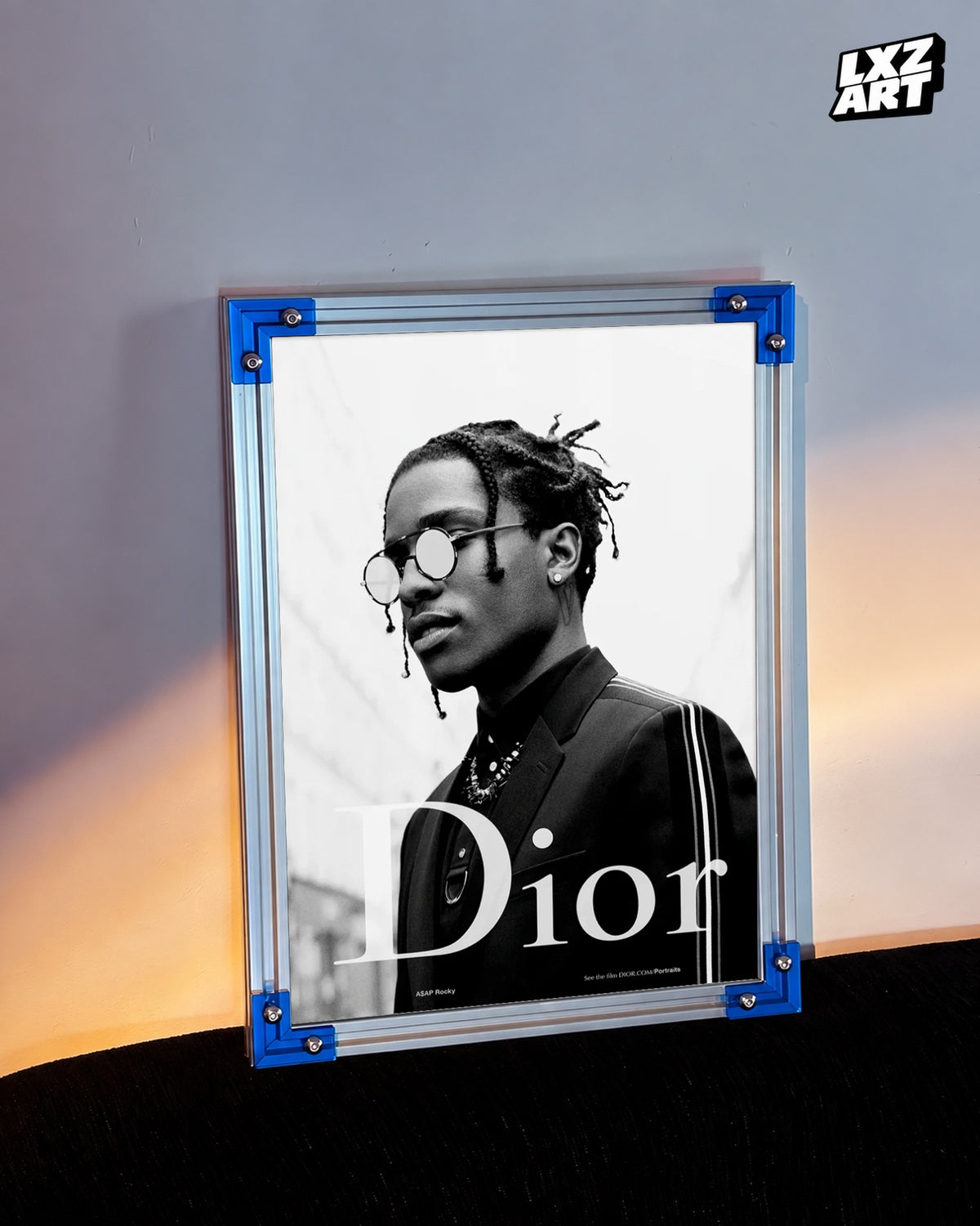 A$AP Rocky Fashion Portrait Poster | Unframed Hip Hop Wall Art — LXZART display 3; frame not included