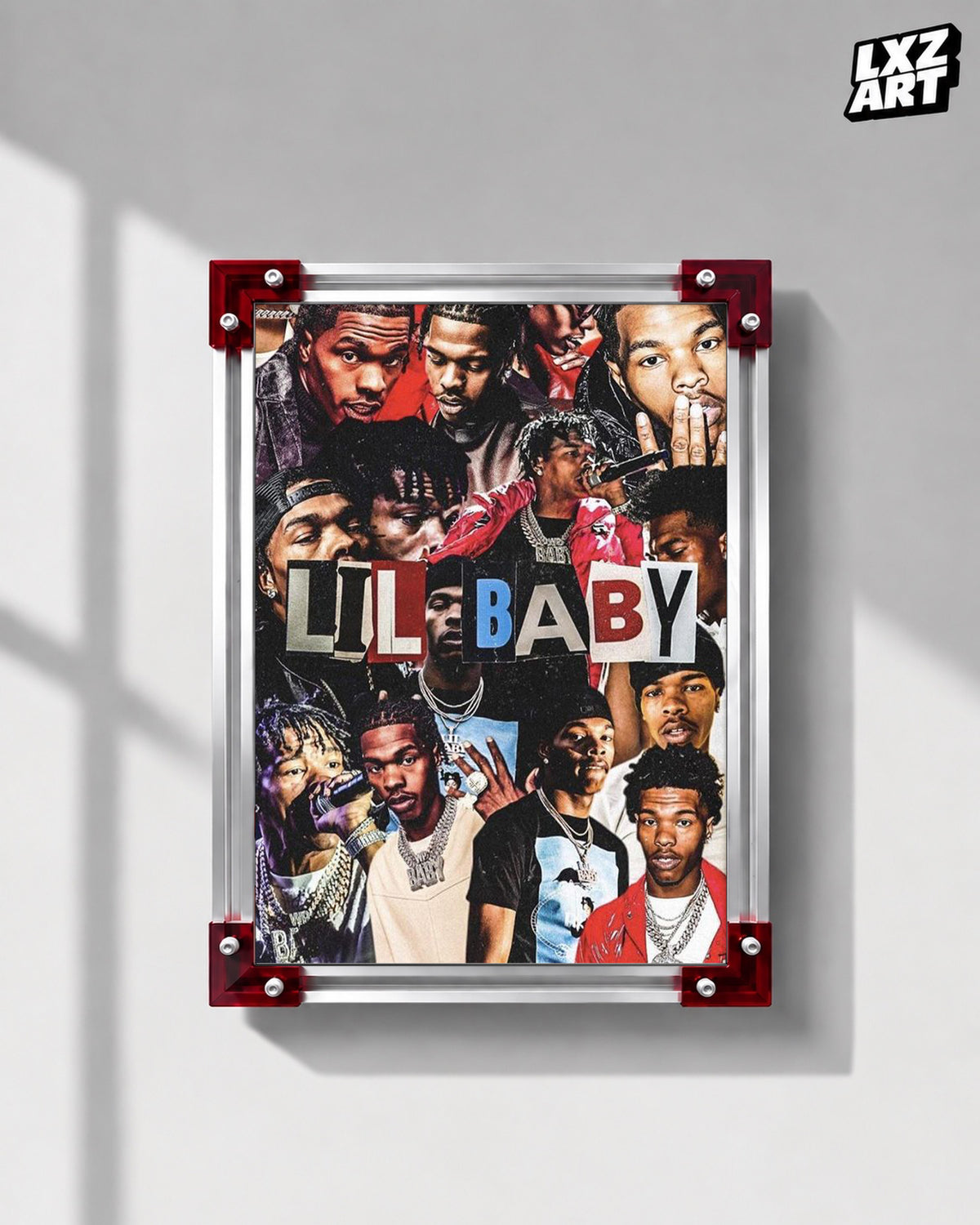 Lil Baby Collage Poster | Unframed Bedroom Wall Art — LXZART display 1; frame not included