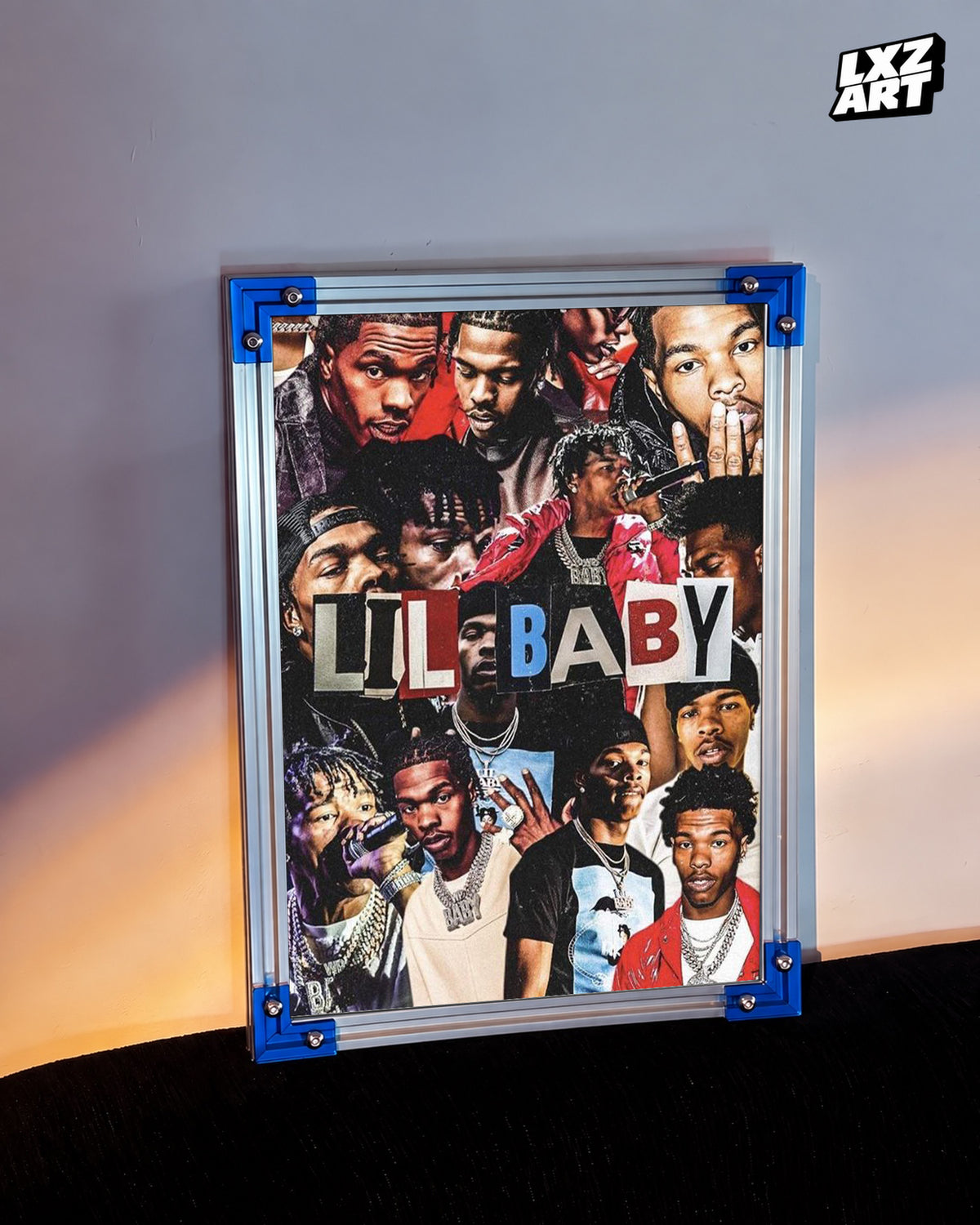 Lil Baby Collage Poster | Unframed Bedroom Wall Art — LXZART display 3; frame not included