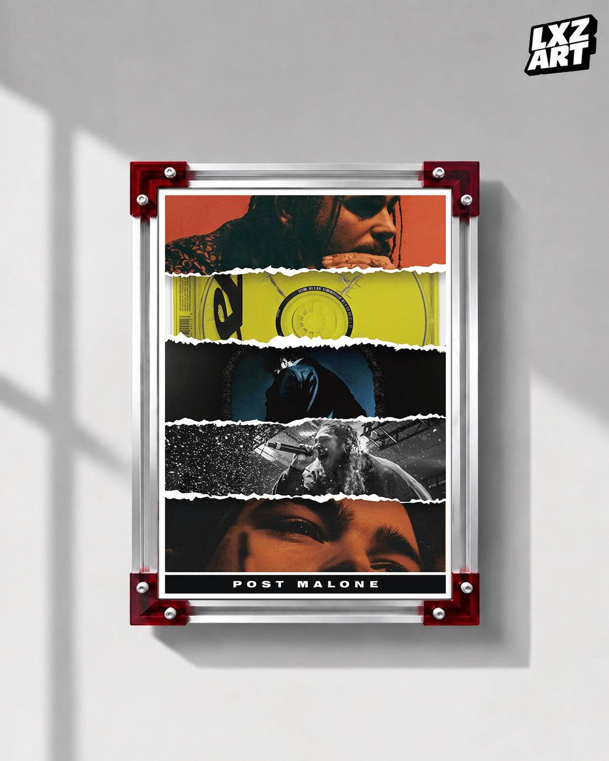 Post Malone Music Collage Poster | Unframed Bedroom Wall Art — LXZART display 1; frame not included