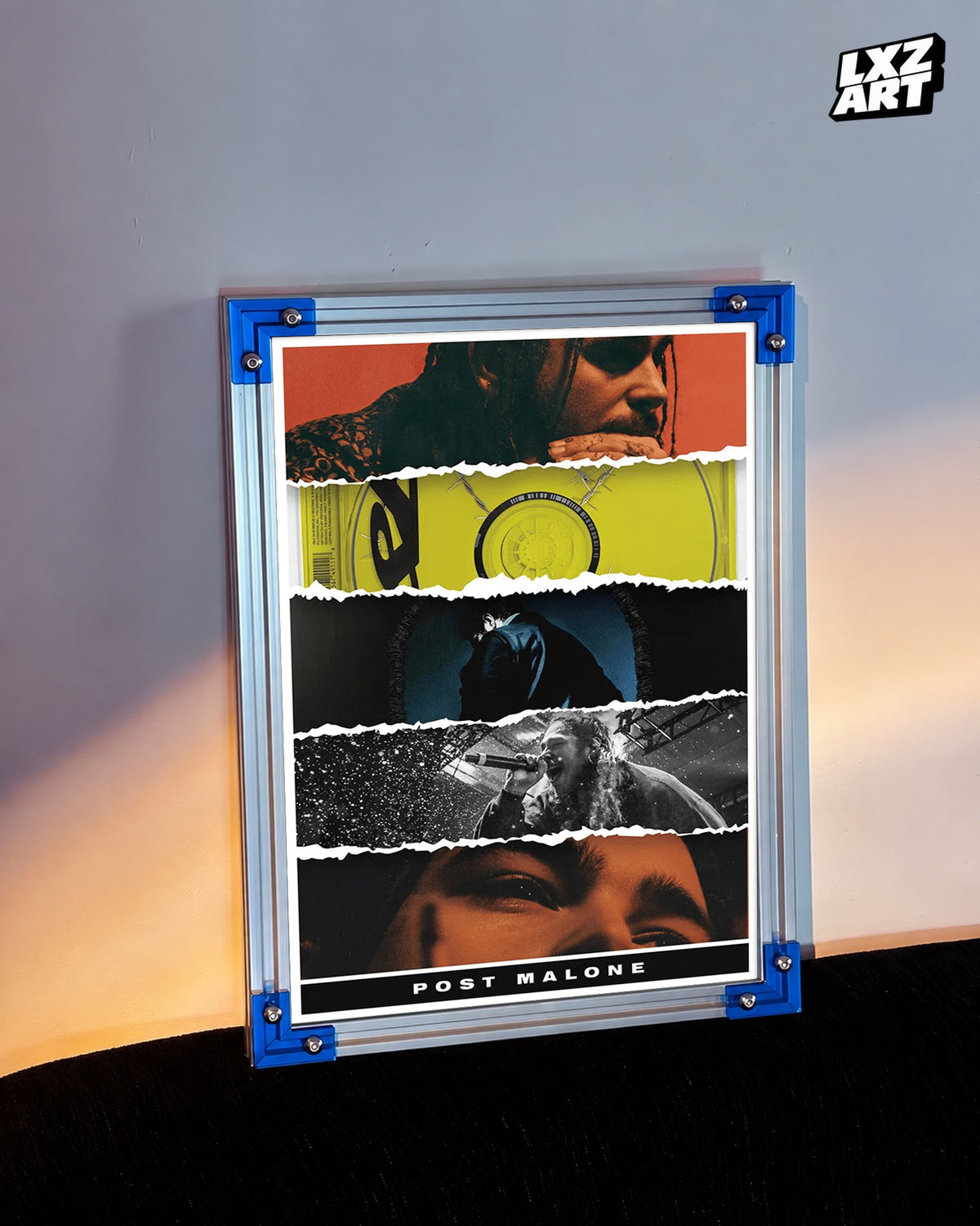 Post Malone Music Collage Poster | Unframed Bedroom Wall Art — LXZART display 3; frame not included