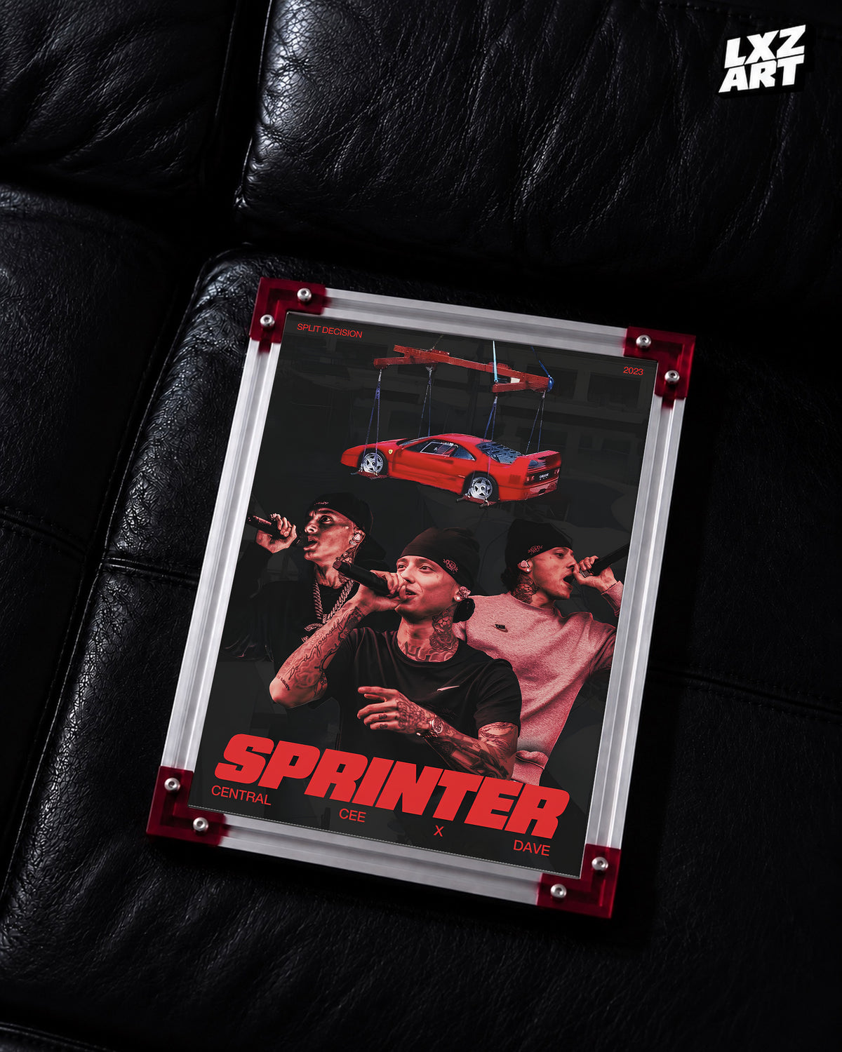 Dave x Central Cee Sprinter Poster | Unframed UK Hip Hop Wall Art — LXZART display 2; frame not included