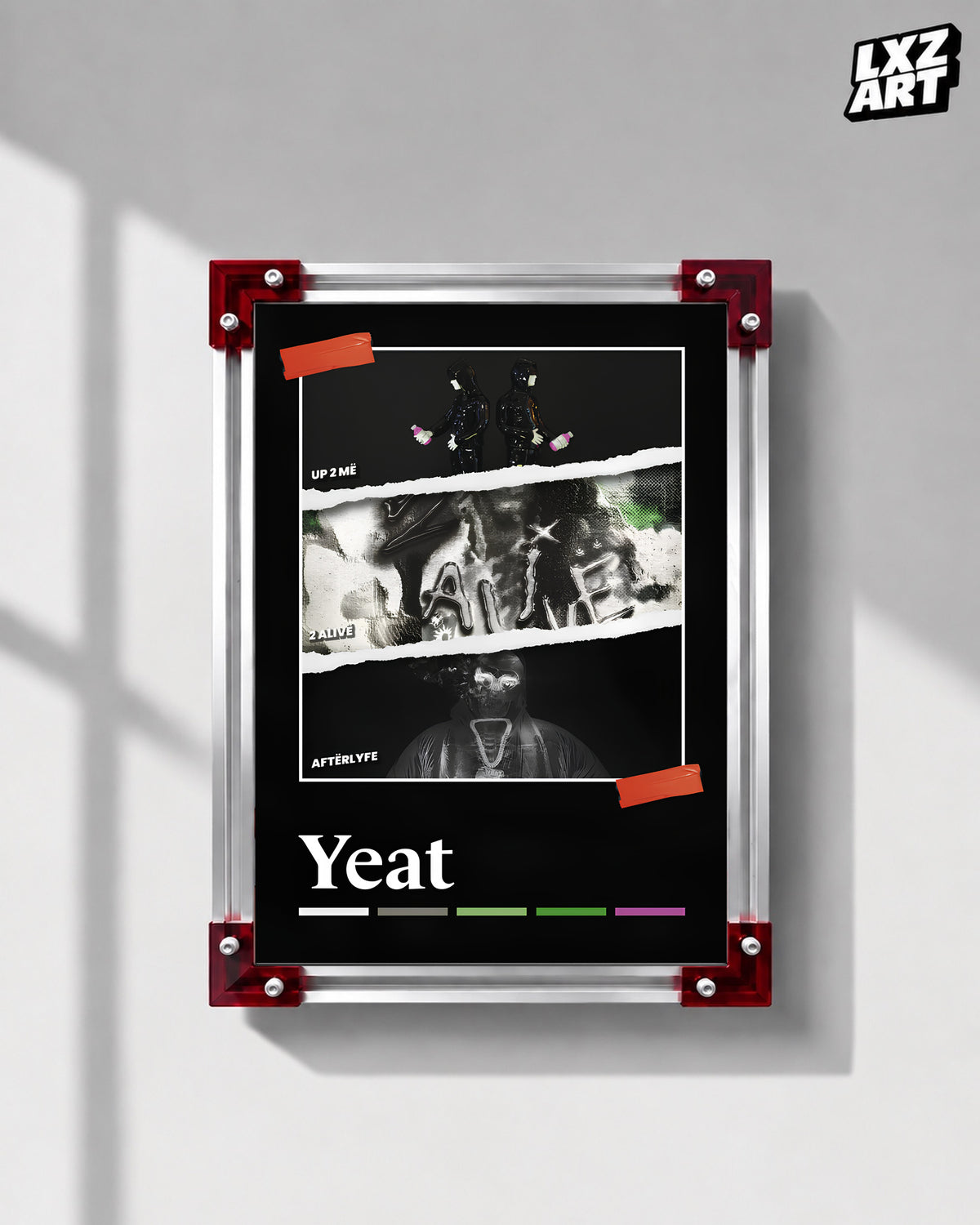 Yeat Albums Collage Poster | Unframed Bedroom Wall Art — LXZART display 1; frame not included
