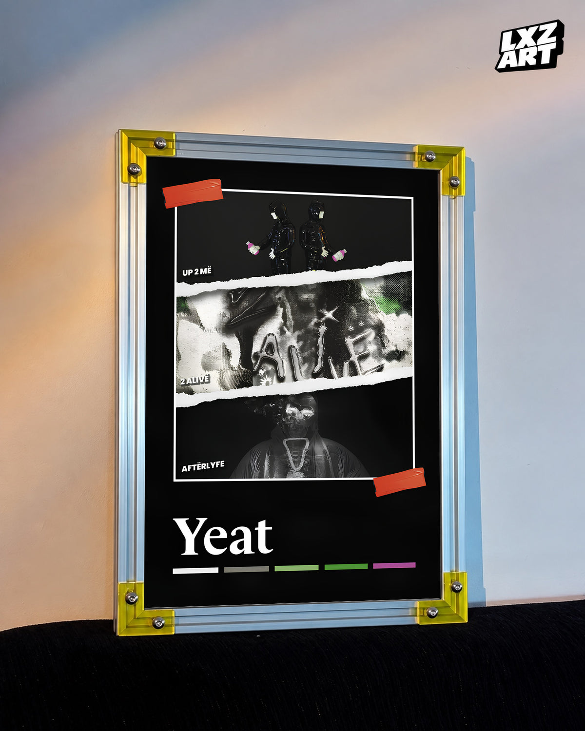 Yeat Albums Collage Poster | Unframed Bedroom Wall Art — LXZART display 3; frame not included
