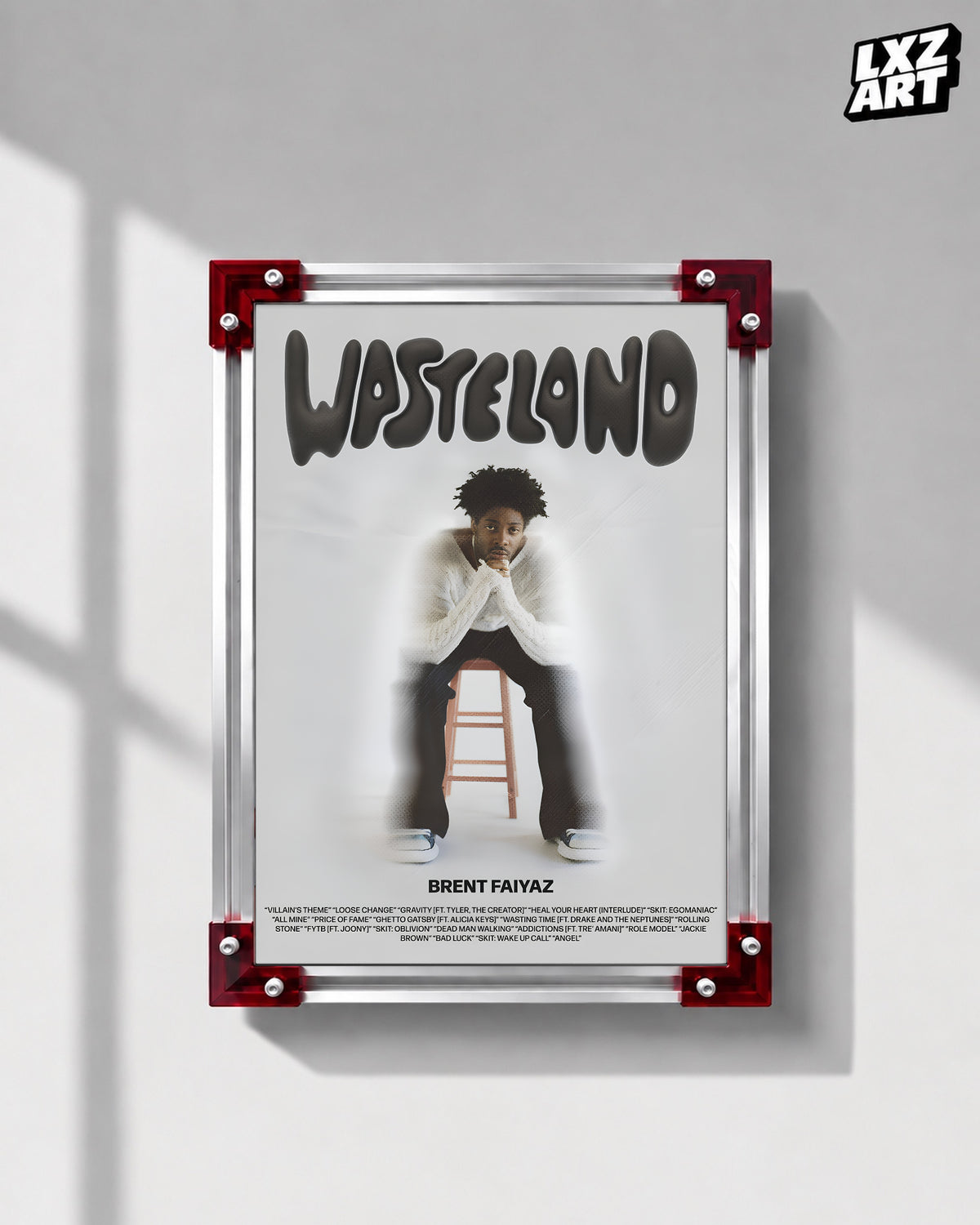 Brent Faiyaz Wasteland Poster | Throne Portrait | Unframed Bedroom Wall Art — LXZART display 1; frame not included