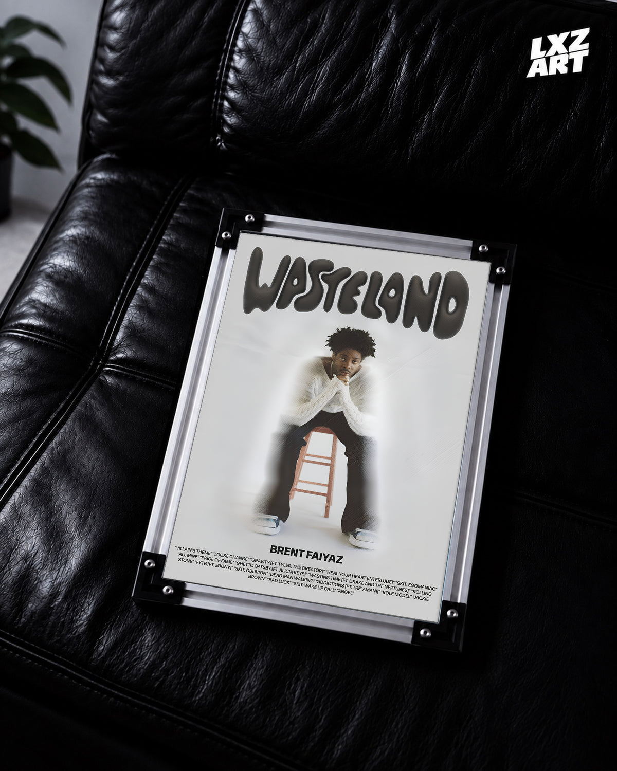 Brent Faiyaz Wasteland Poster | Throne Portrait | Unframed Bedroom Wall Art — LXZART display 2; frame not included
