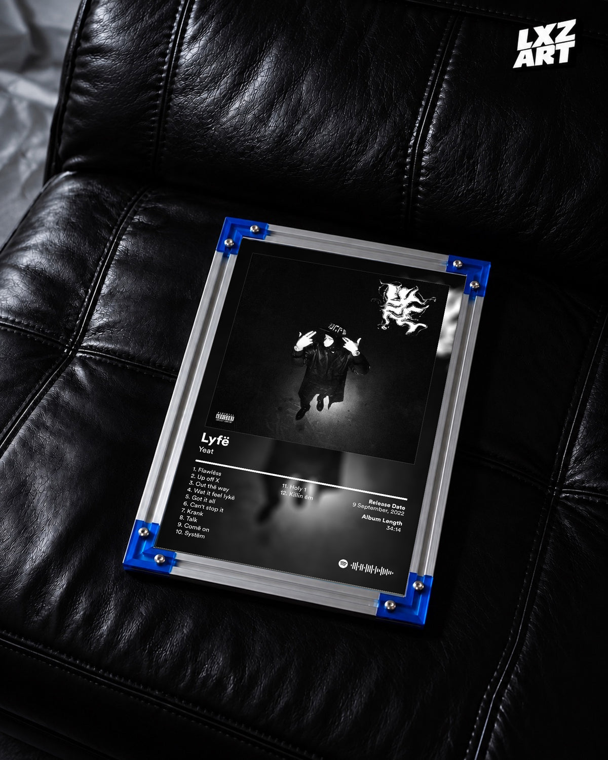 Yeat Lyfë Tracklist Poster | Unframed Bedroom Wall Art — LXZART display 2; frame not included