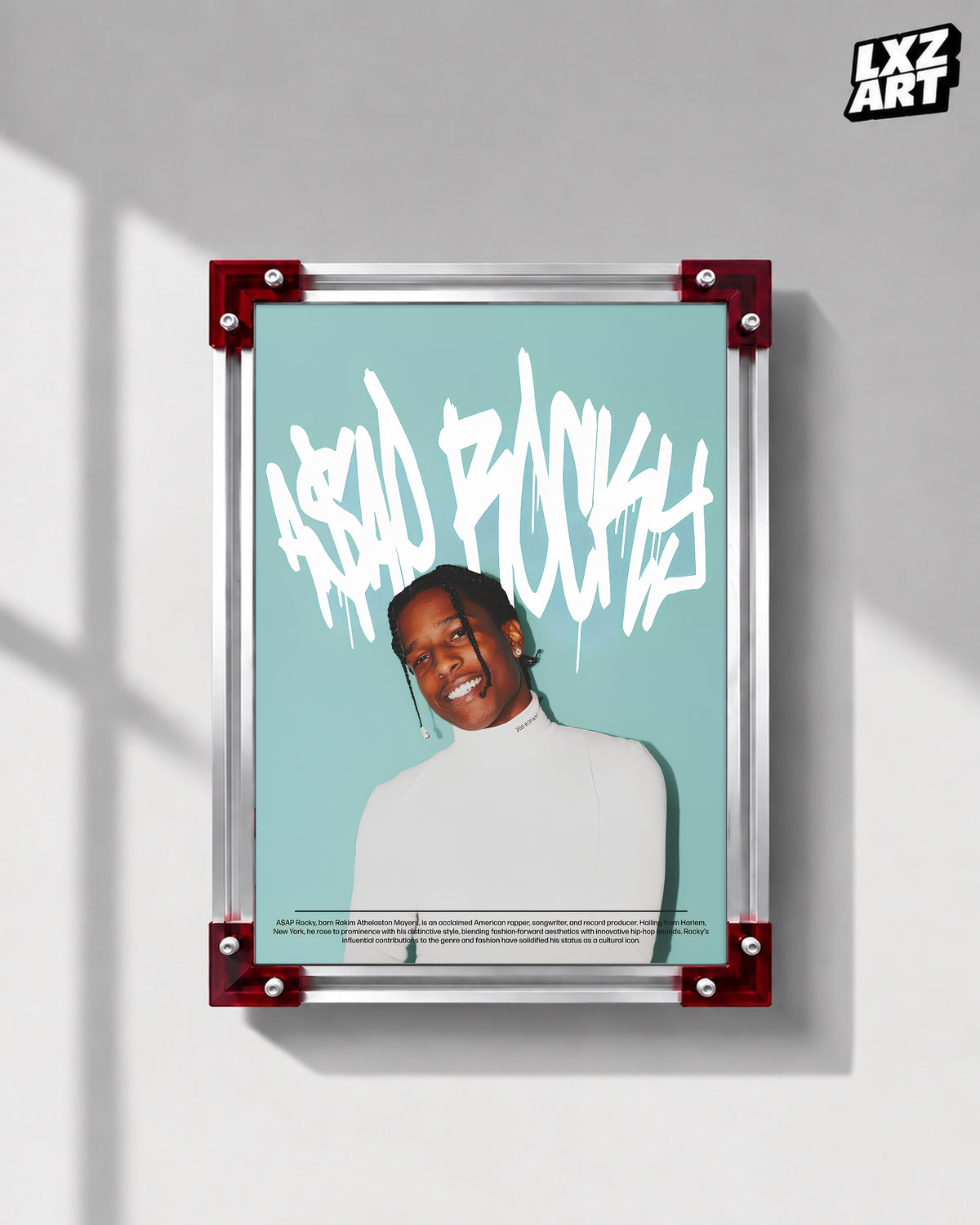 A$AP Rocky TESTING Tracklist Poster | Unframed Hip Hop Wall Art — LXZART display 1; frame not included