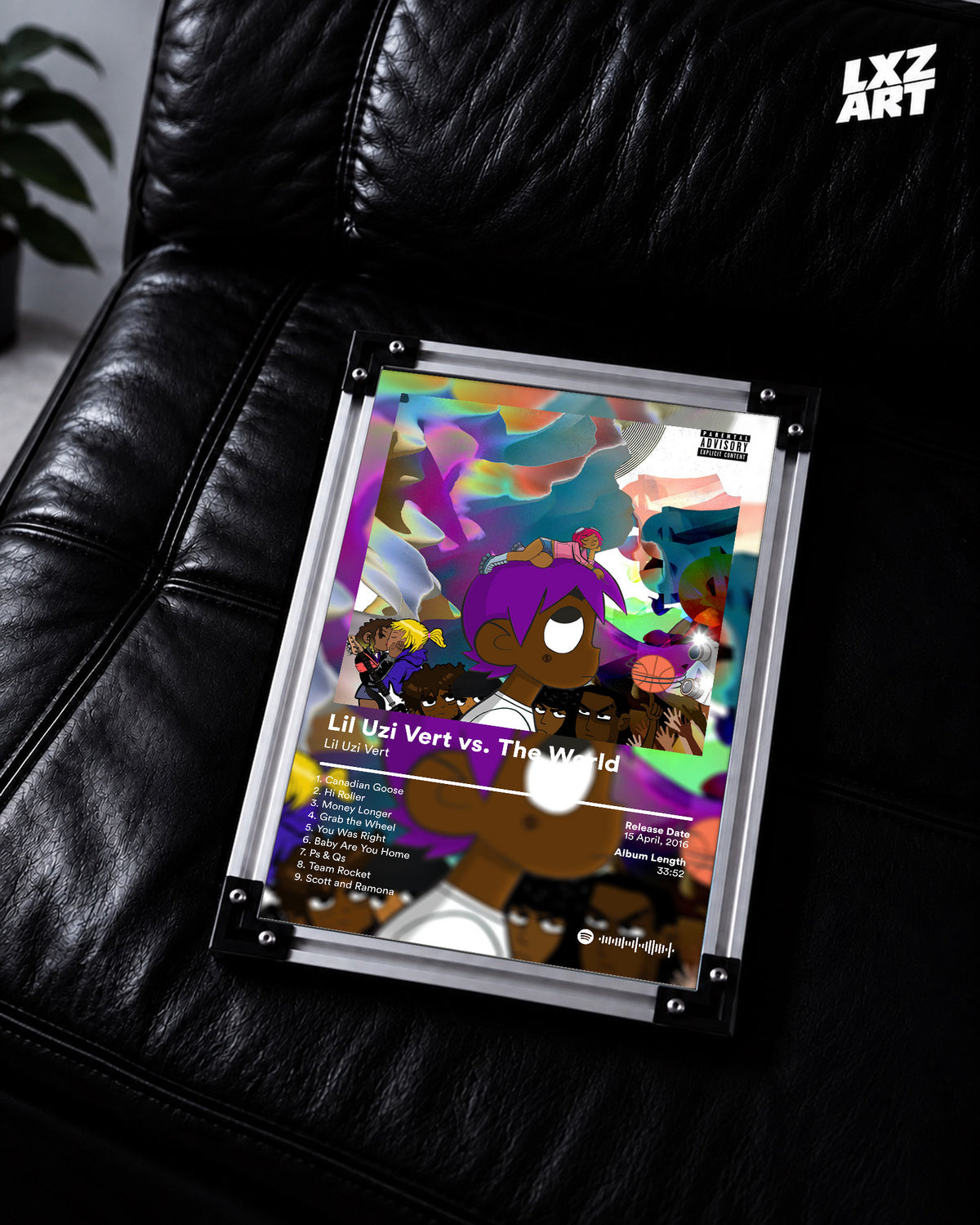 Lil Uzi Vert 'Vs. The World' Album Poster — LXZART display 2; frame not included