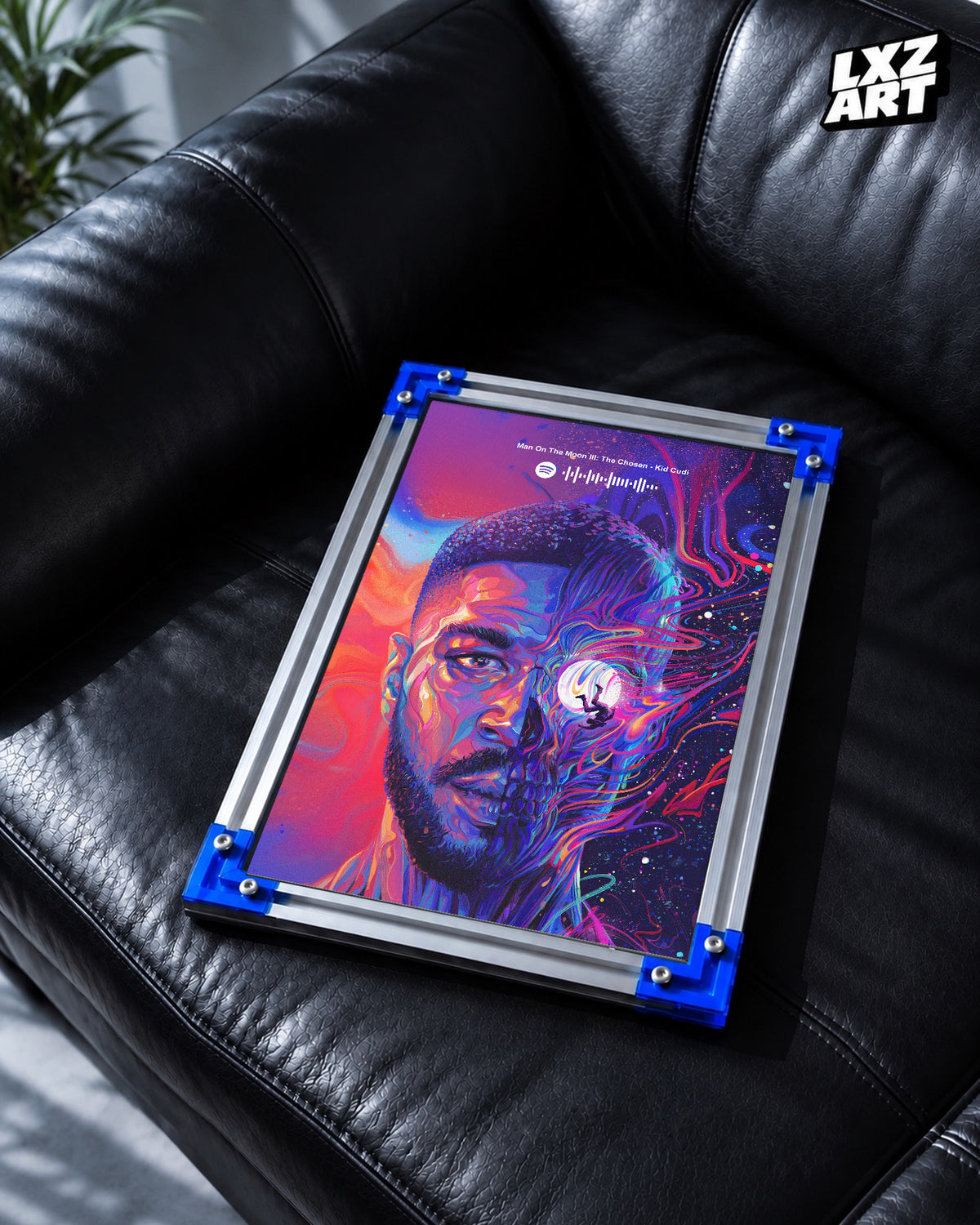 Kid Cudi 'Man On The Moon III' Spotify Poster — LXZART display 2; frame not included