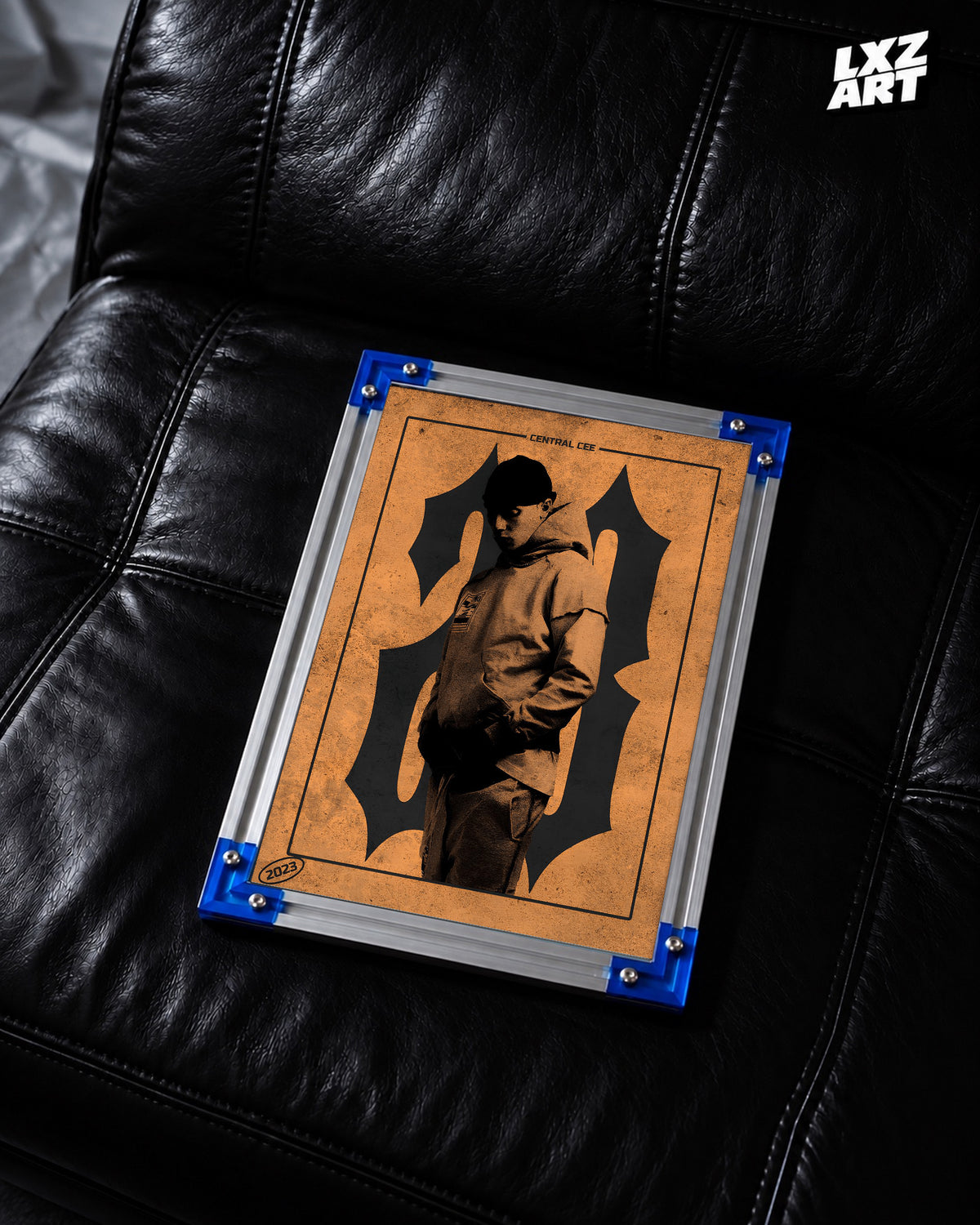 Central Cee 2023 Vintage Graphic Poster | Unframed UK Rap Wall Art — LXZART display 2; frame not included
